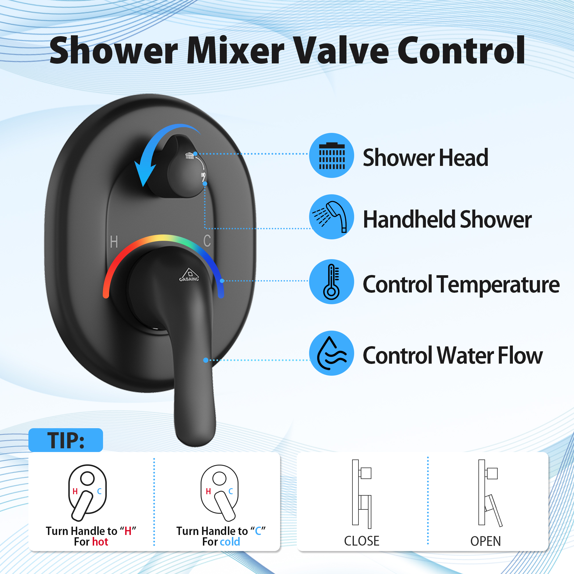 10" Wall-Mounted Rain Shower System with Handheld Shower