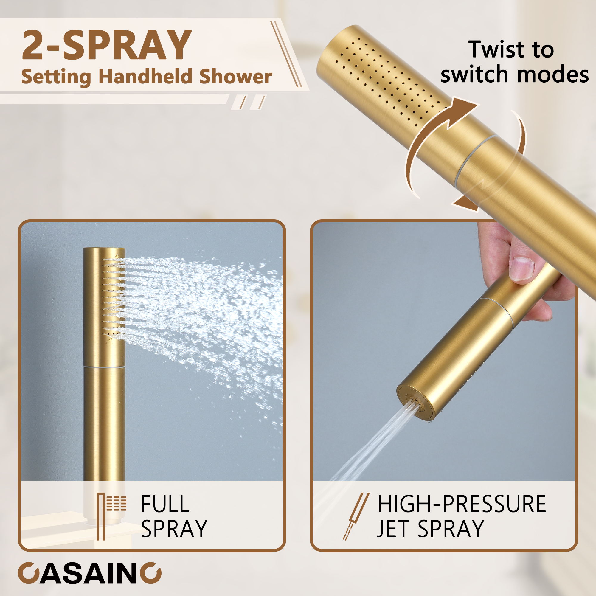 12" Shower System with Shelf, Handheld Shower with Lance Function