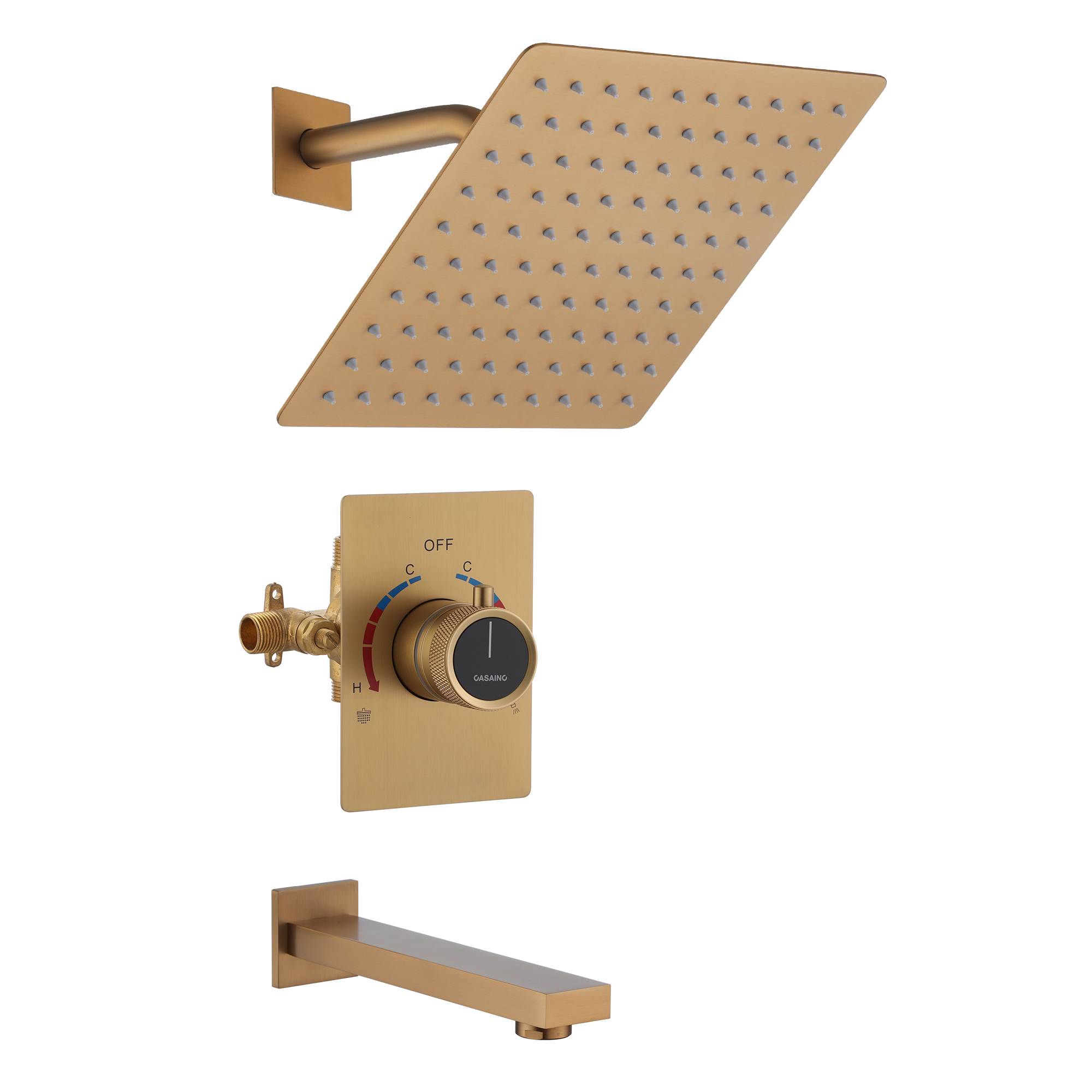 Casainc Dual Function Minimalist Design Showerhead Shower System