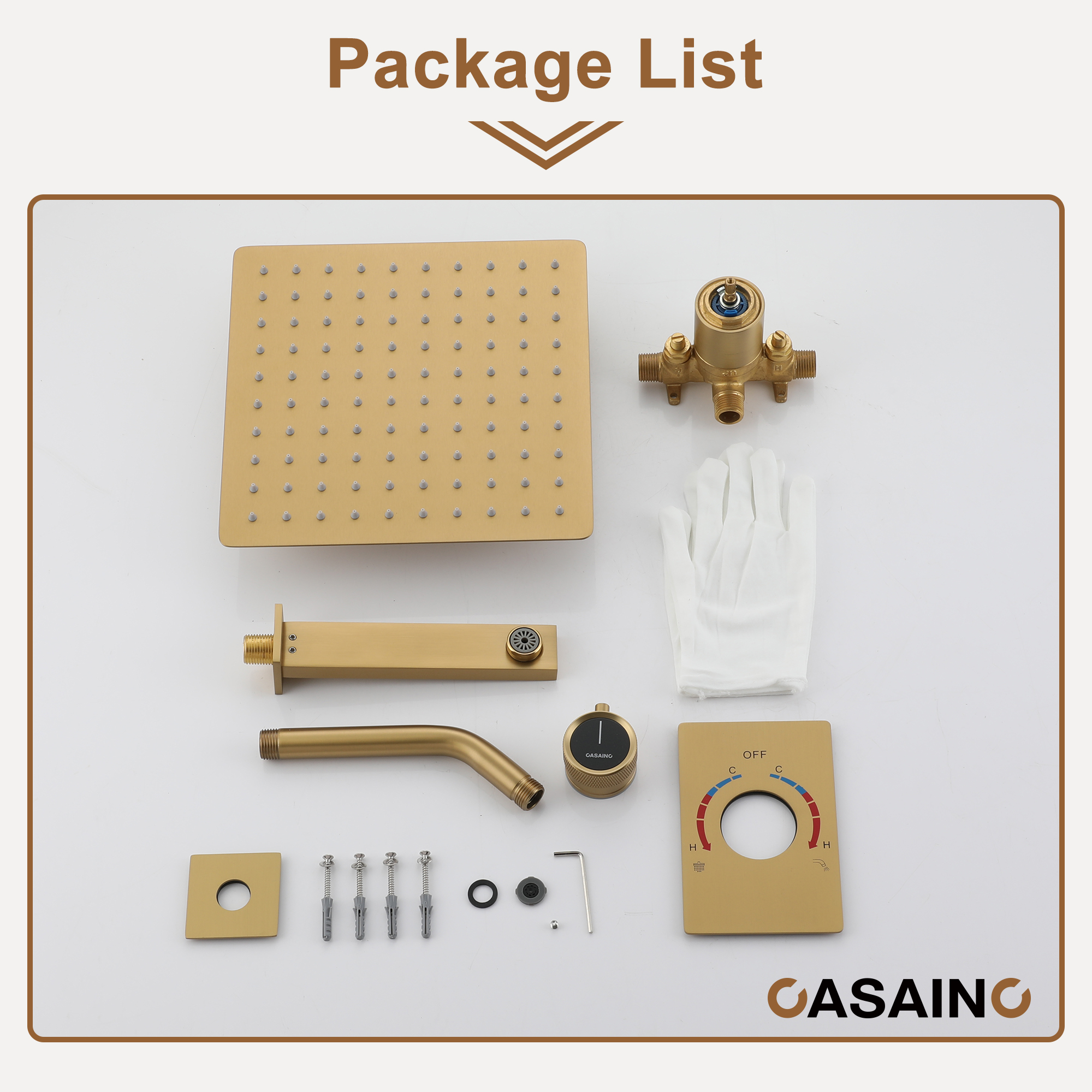 10" Wall Mount Dual Function Rain Shower System with Tub Spout