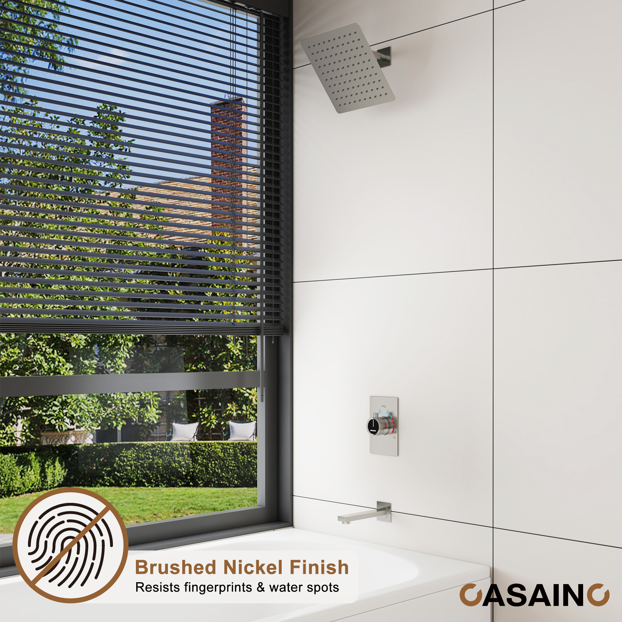 10" Wall Mount Dual Function Rain Shower System with Tub Spout