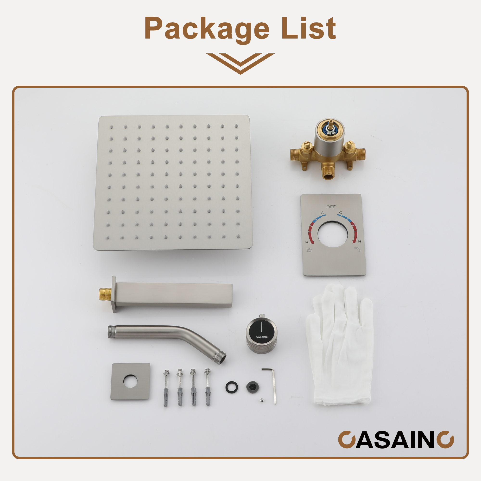 10" Wall Mount Dual Function Rain Shower System with Tub Spout