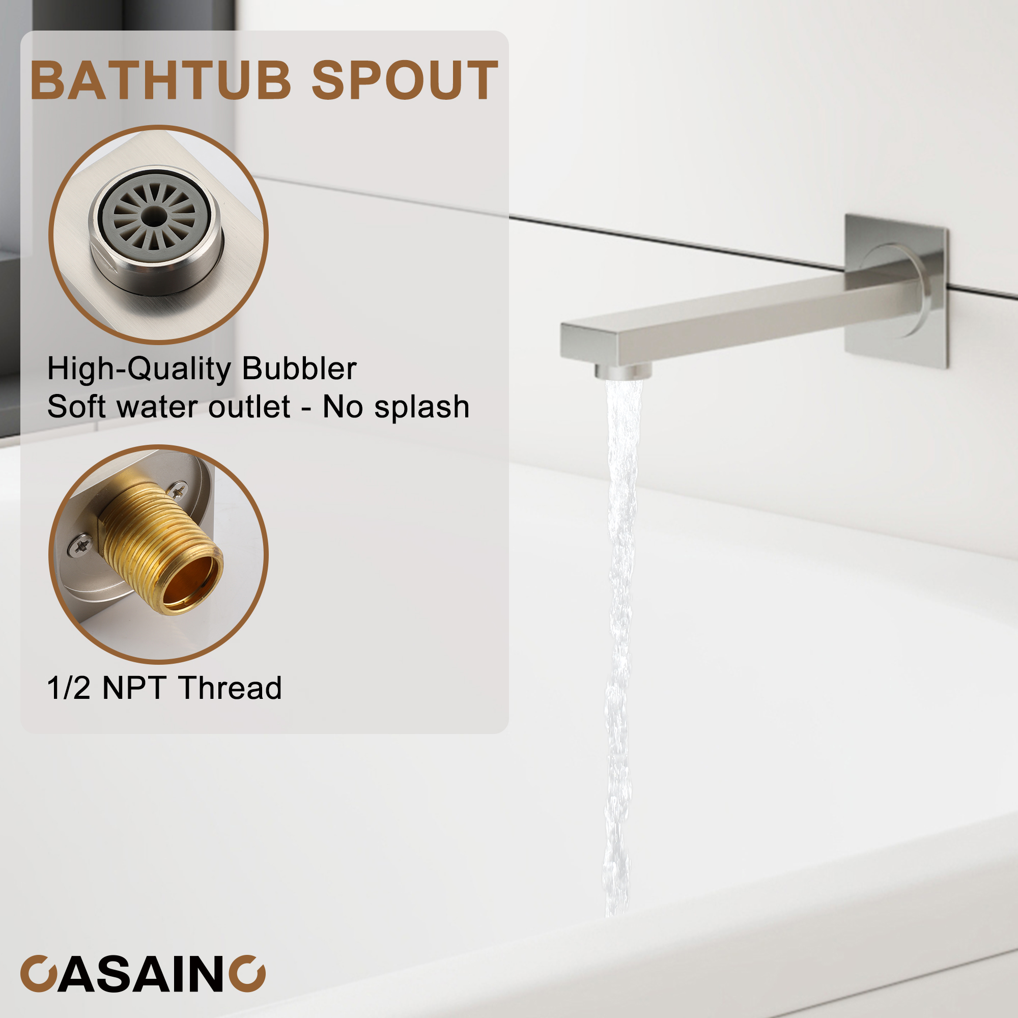 10" Wall Mount Dual Function Rain Shower System with Tub Spout