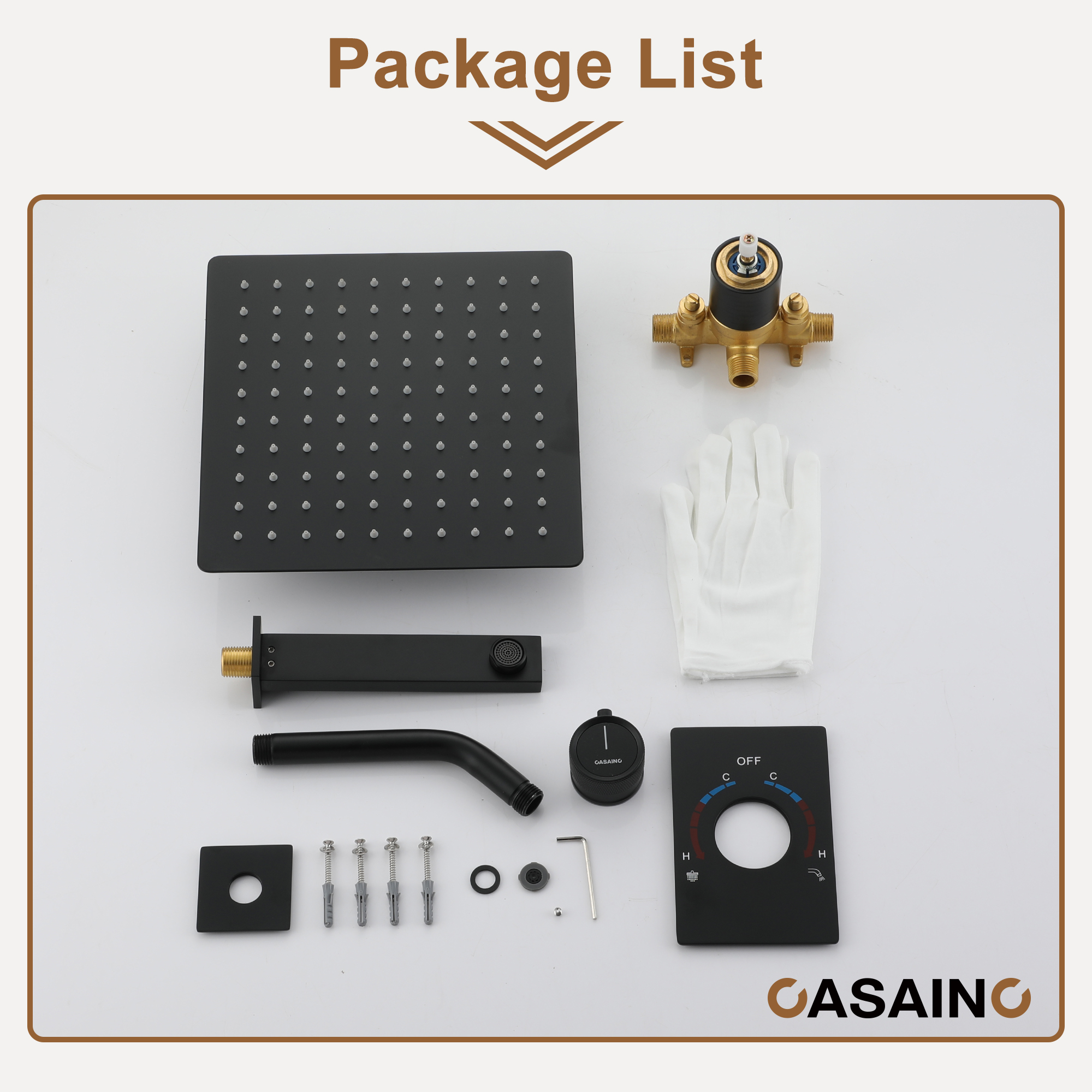 Casainc Dual Function Minimalist Design Showerhead Shower System