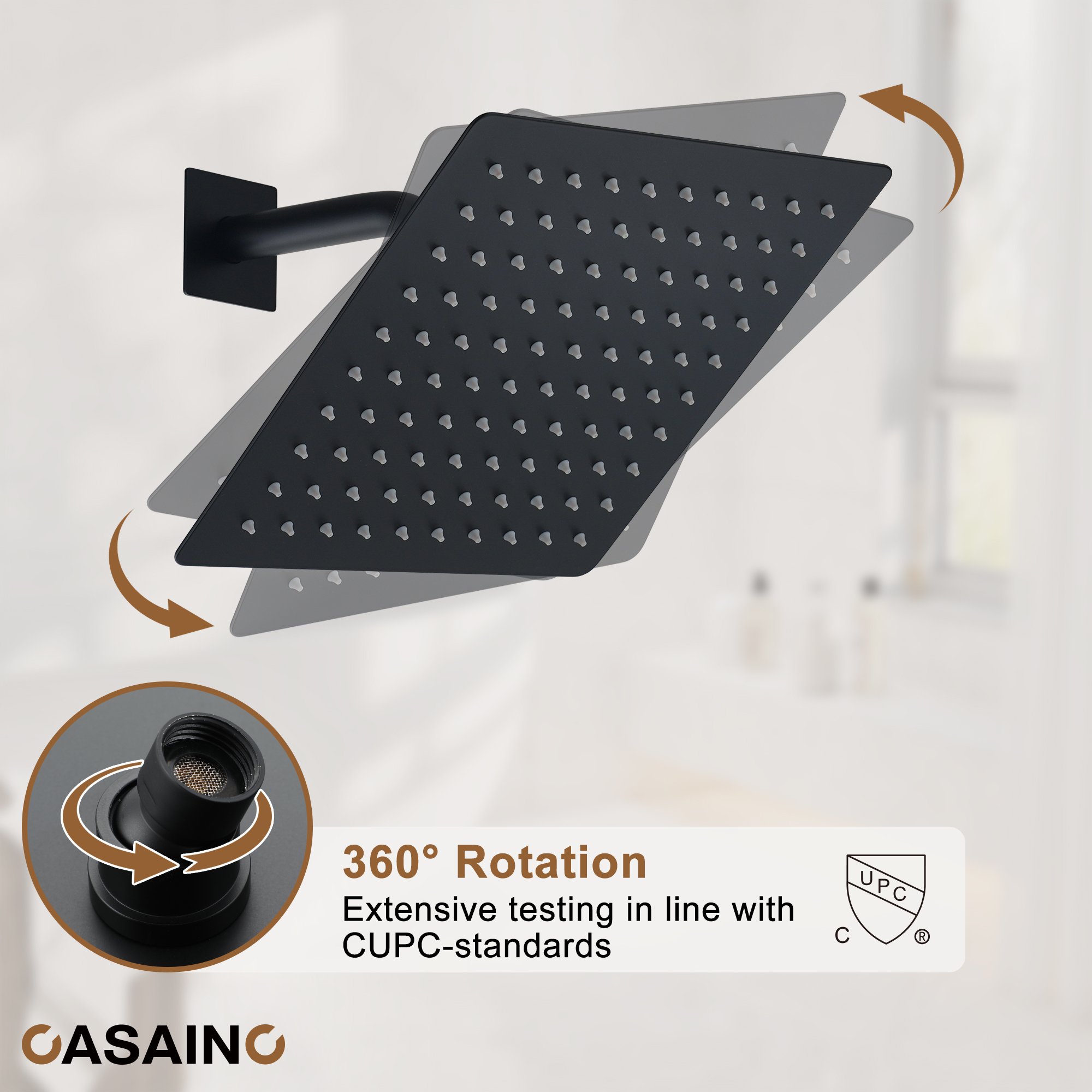 Casainc Dual Function Minimalist Design Showerhead Shower System