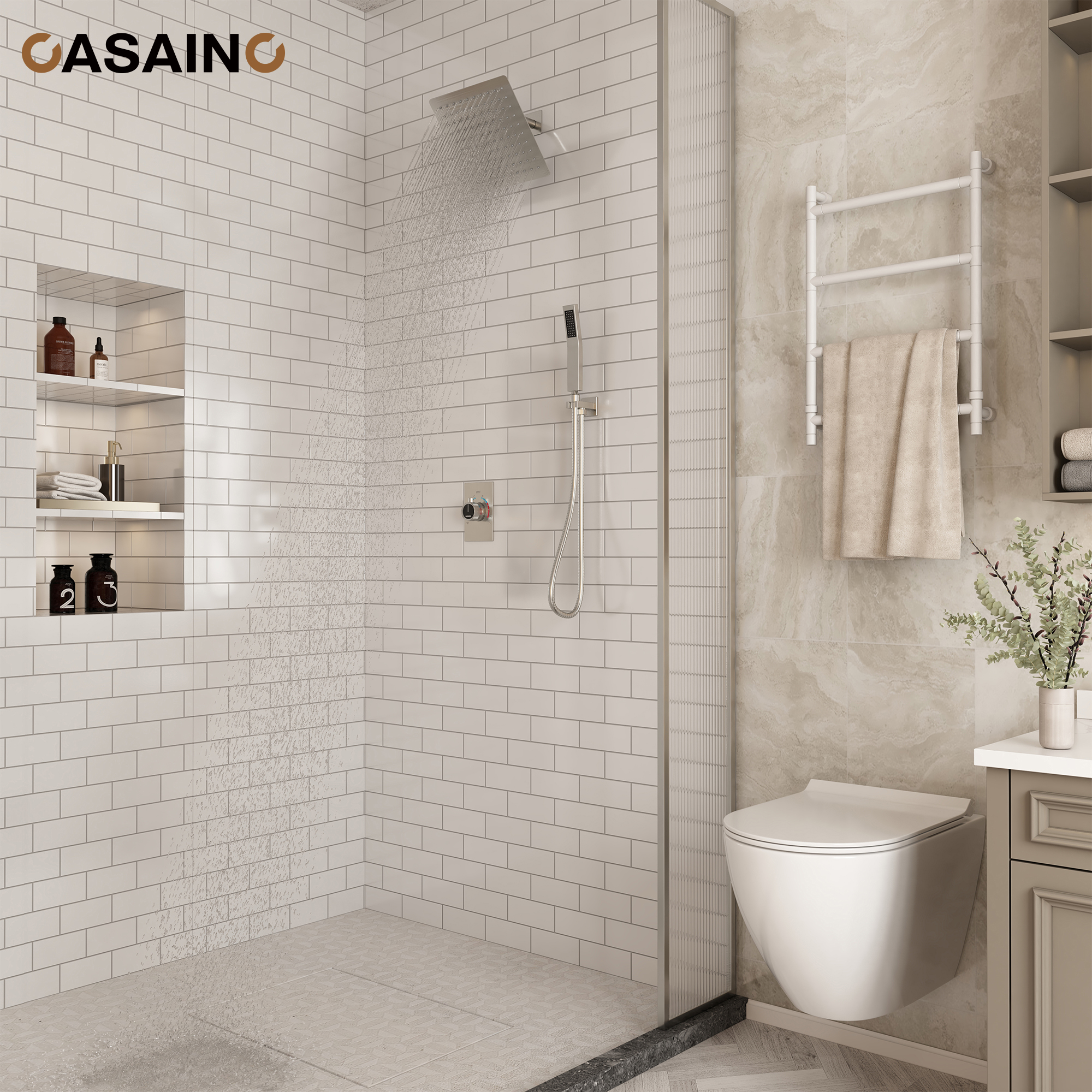 10" Wall Mount Dual Function Showerhead Thermostatic Shower System