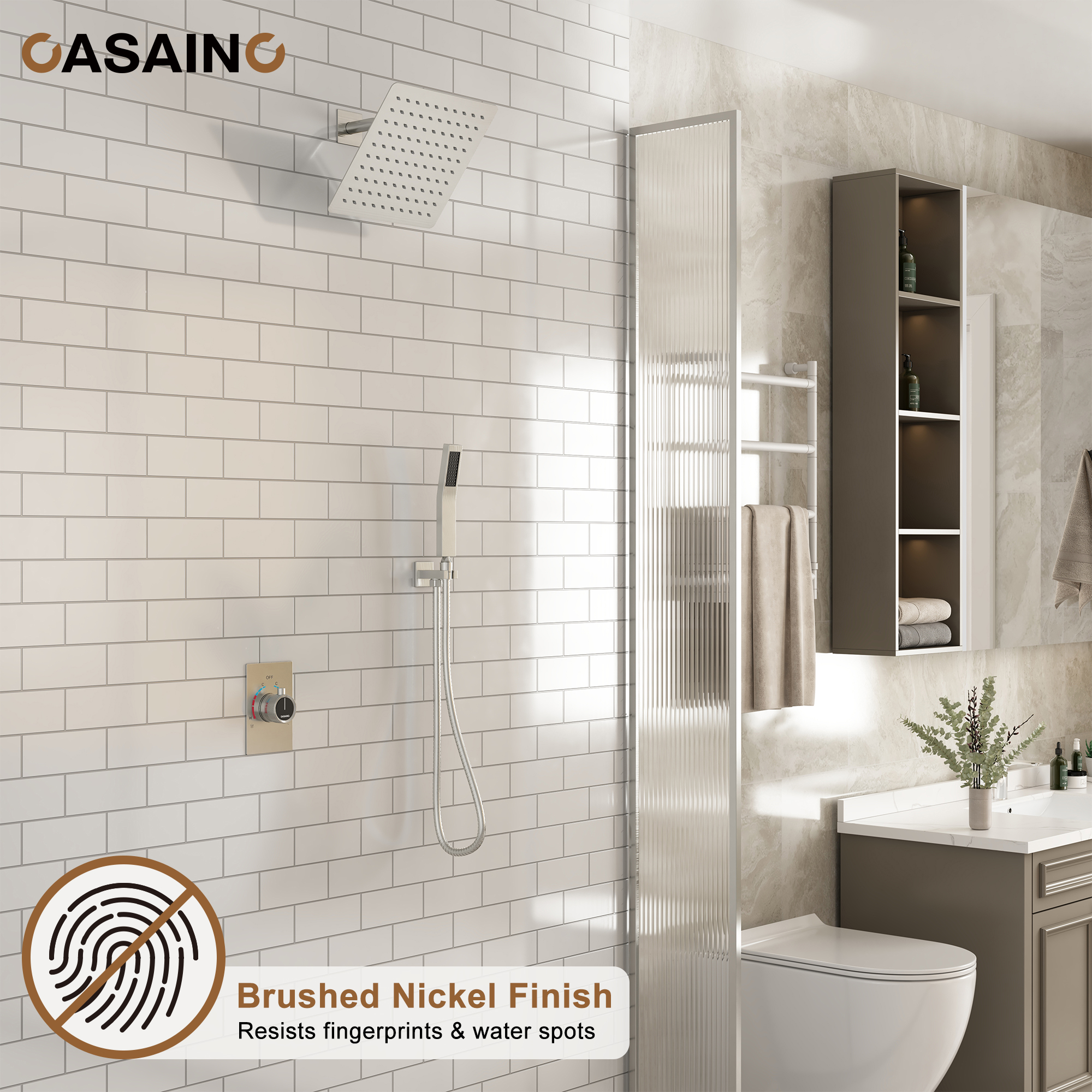 10" Wall Mount Dual Function Showerhead Thermostatic Shower System