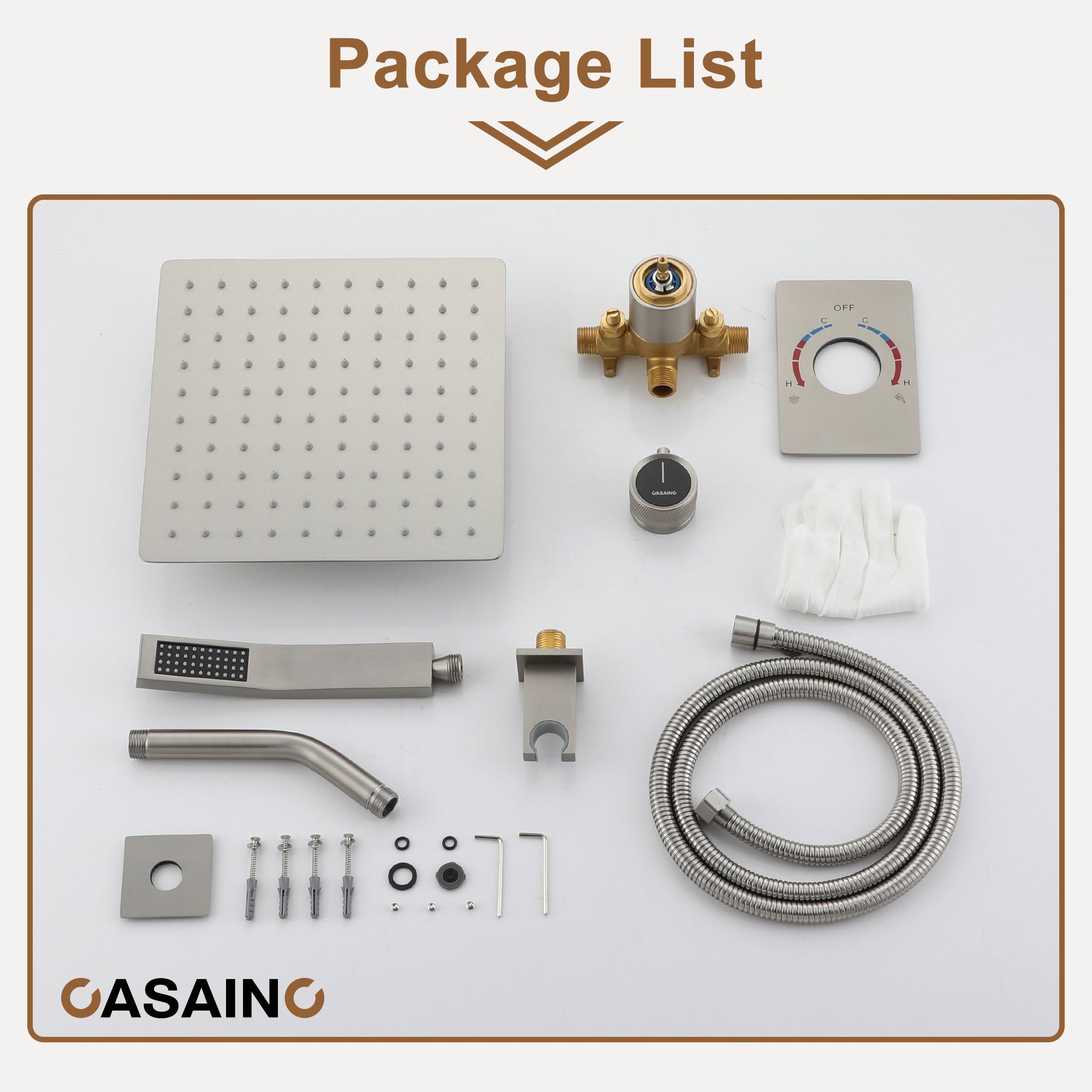 10" Wall Mount Dual Function Showerhead Thermostatic Shower System