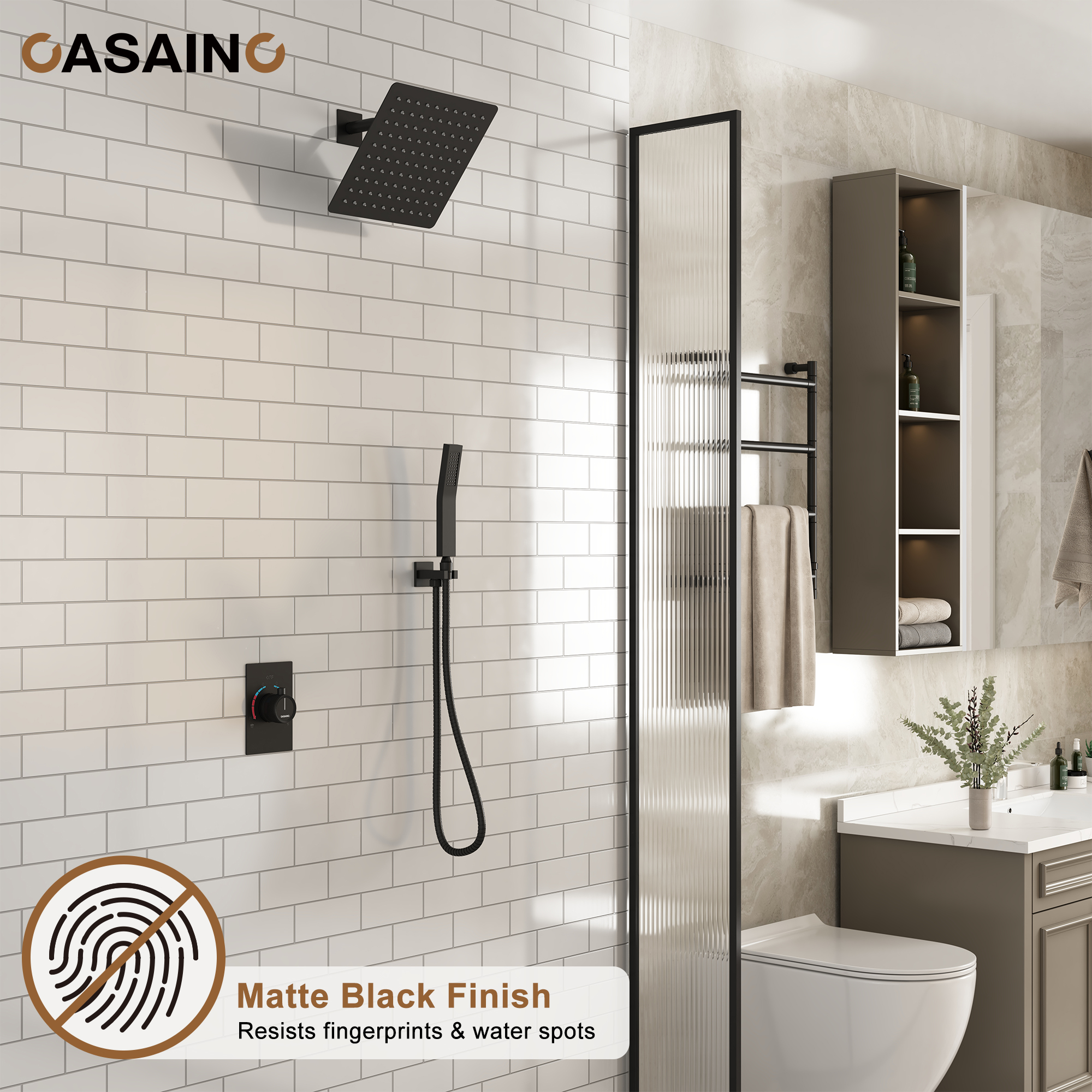 10" Wall Mount Dual Function Showerhead Thermostatic Shower System