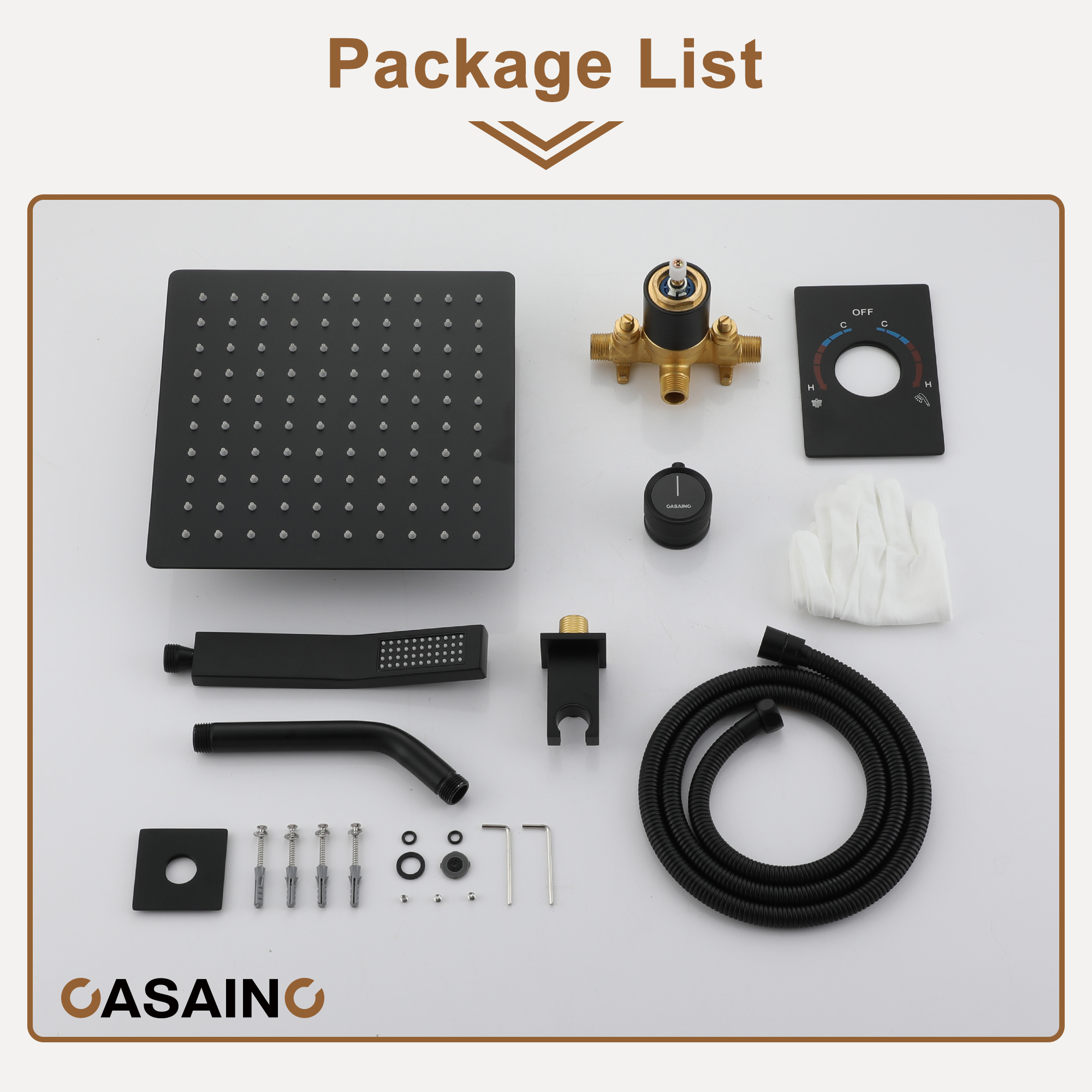 10" Wall Mount Dual Function Showerhead Thermostatic Shower System