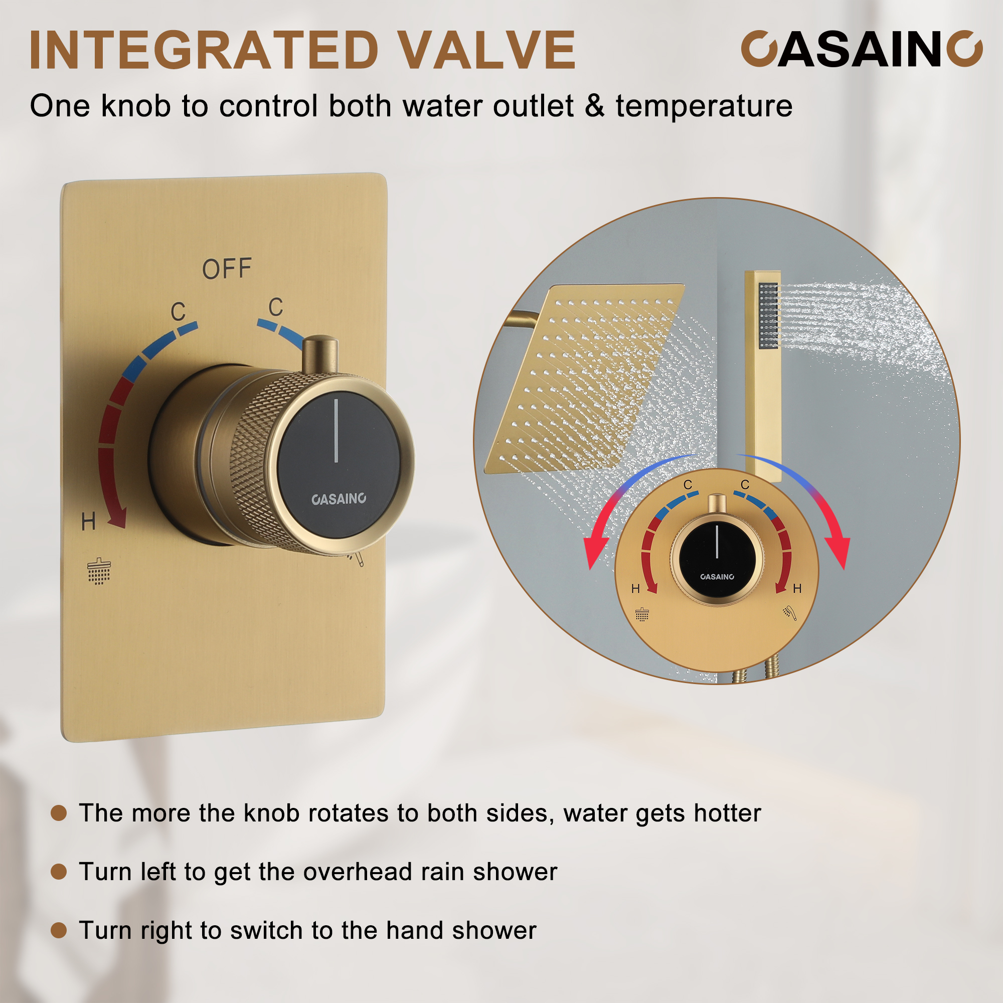 10" Wall Mounted Rain Shower System With Handheld & Unique Shower Arm
