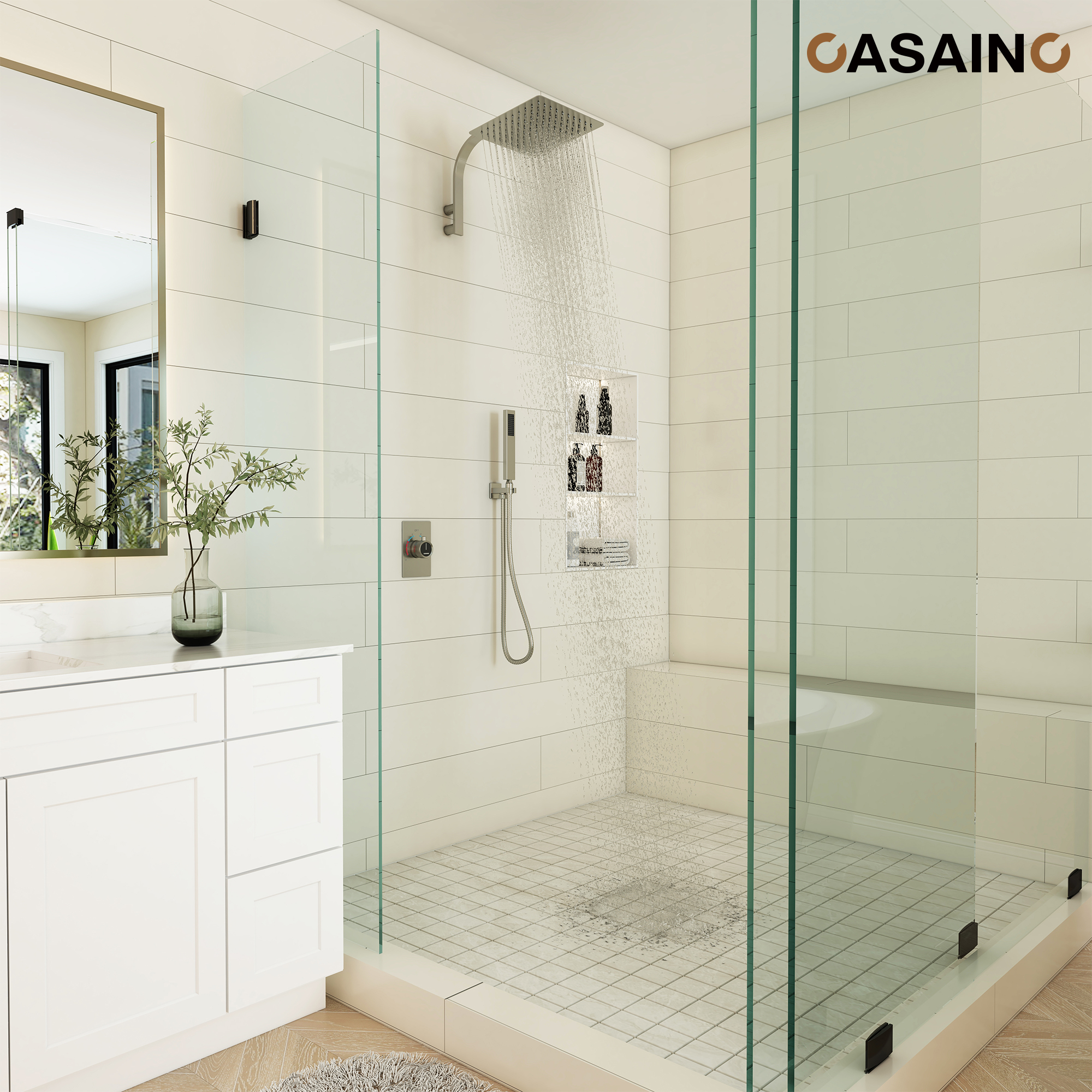 Dual Function Shower System With Unique Shower Arm