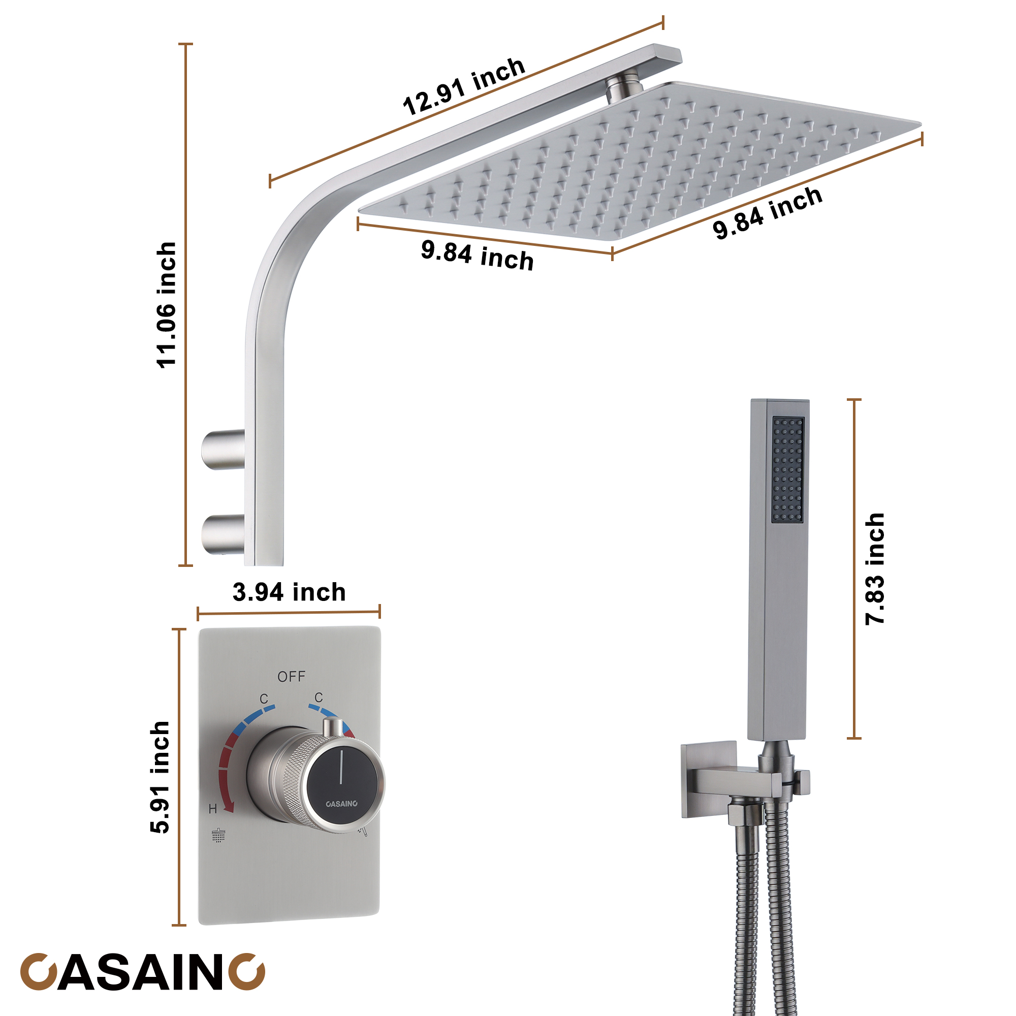 Dual Function Shower System With Unique Shower Arm