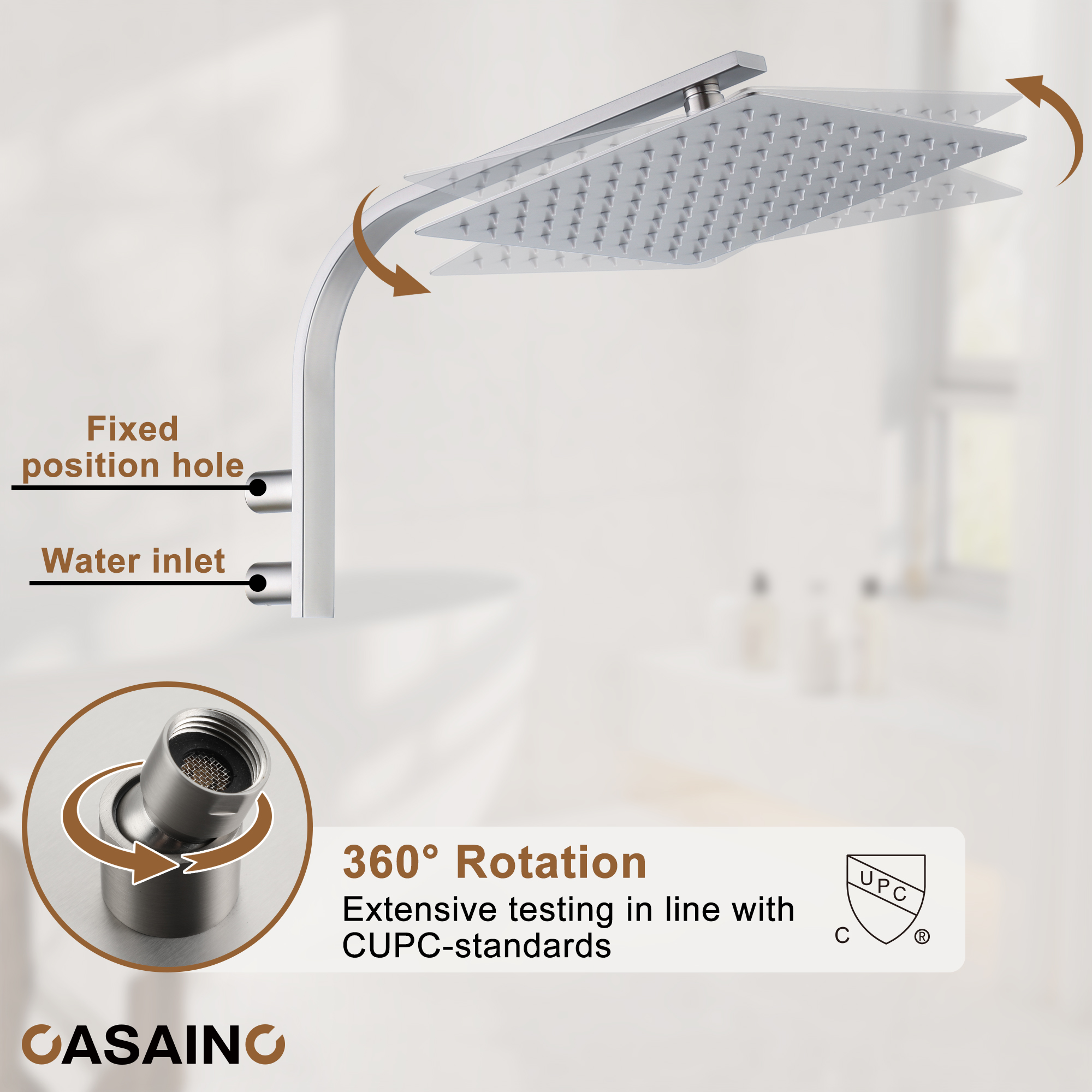 Dual Function Shower System With Unique Shower Arm