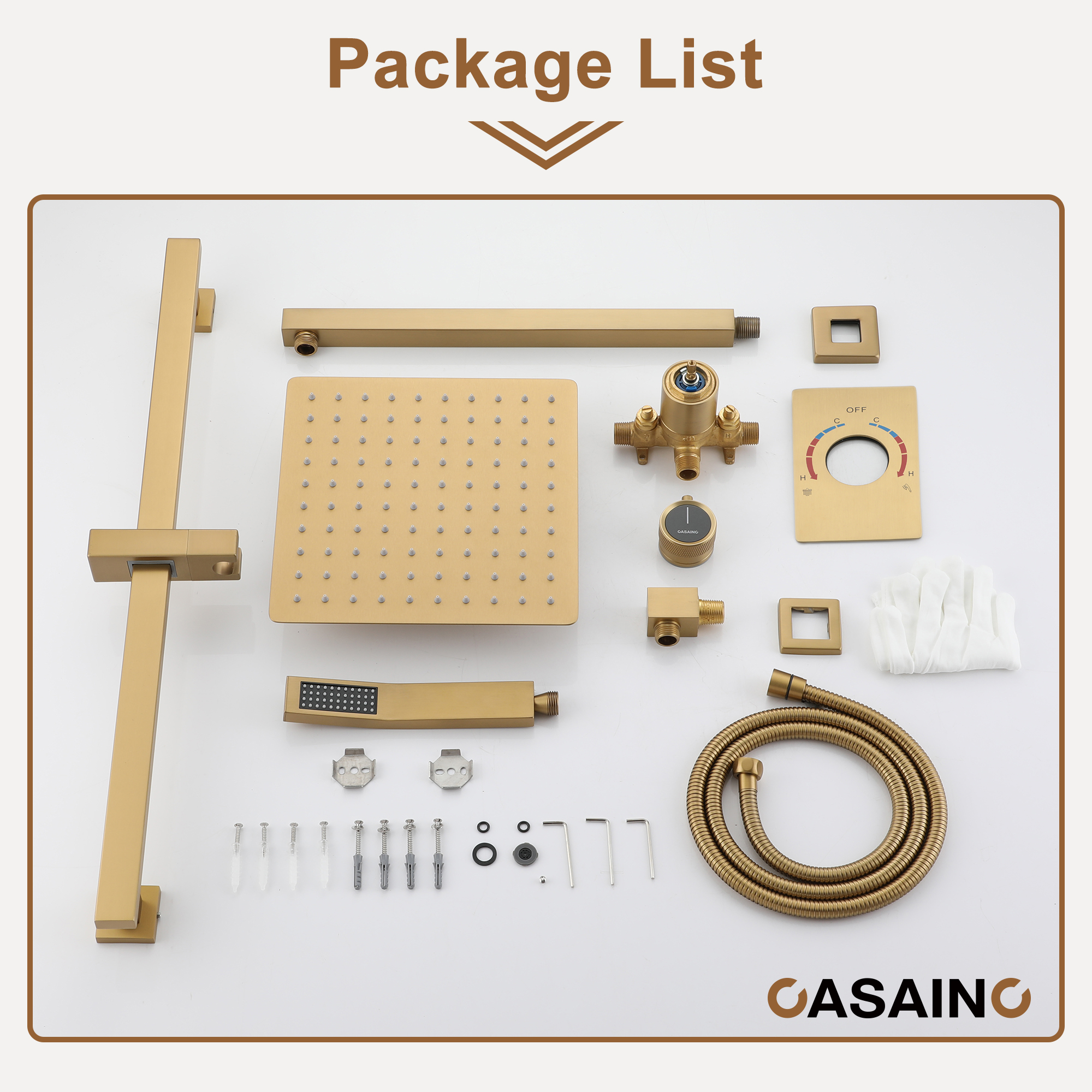 10" Dual Function Rain Shower System With Slide Bar & Handheld Shower