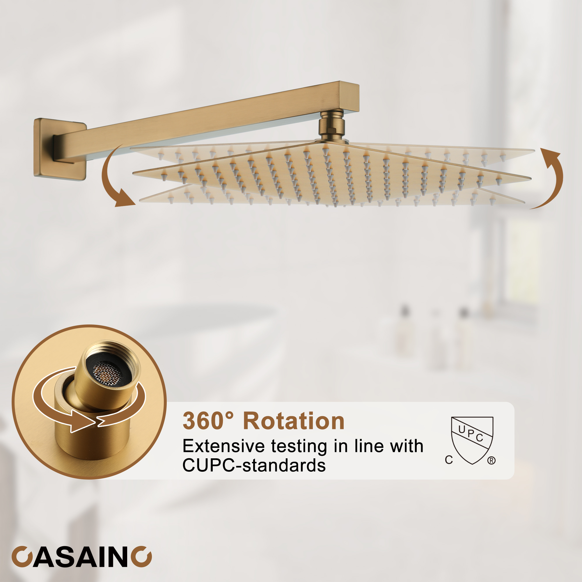 10" Dual Function Rain Shower System With Slide Bar & Handheld Shower