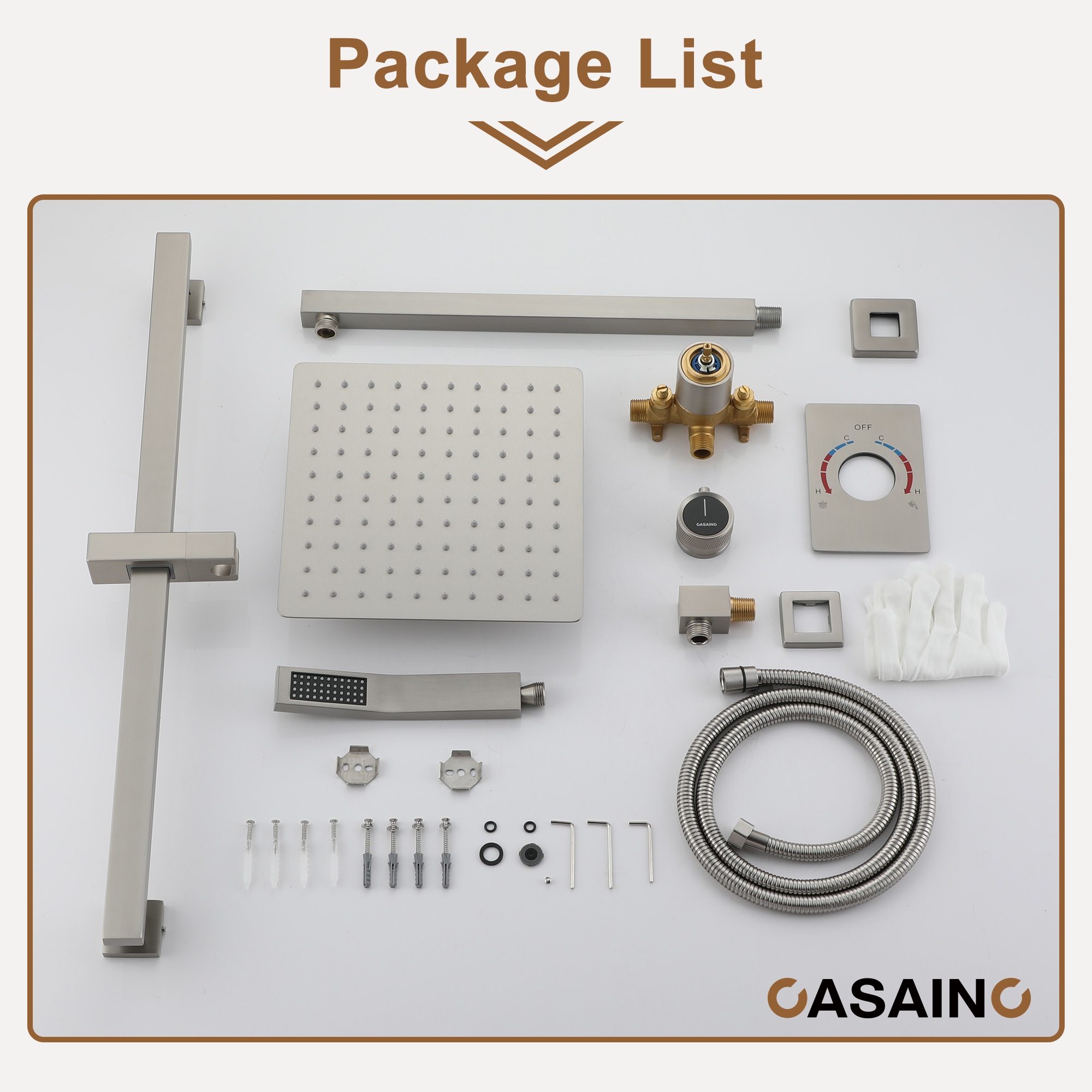 10" Dual Function Rain Shower System With Slide Bar & Handheld Shower