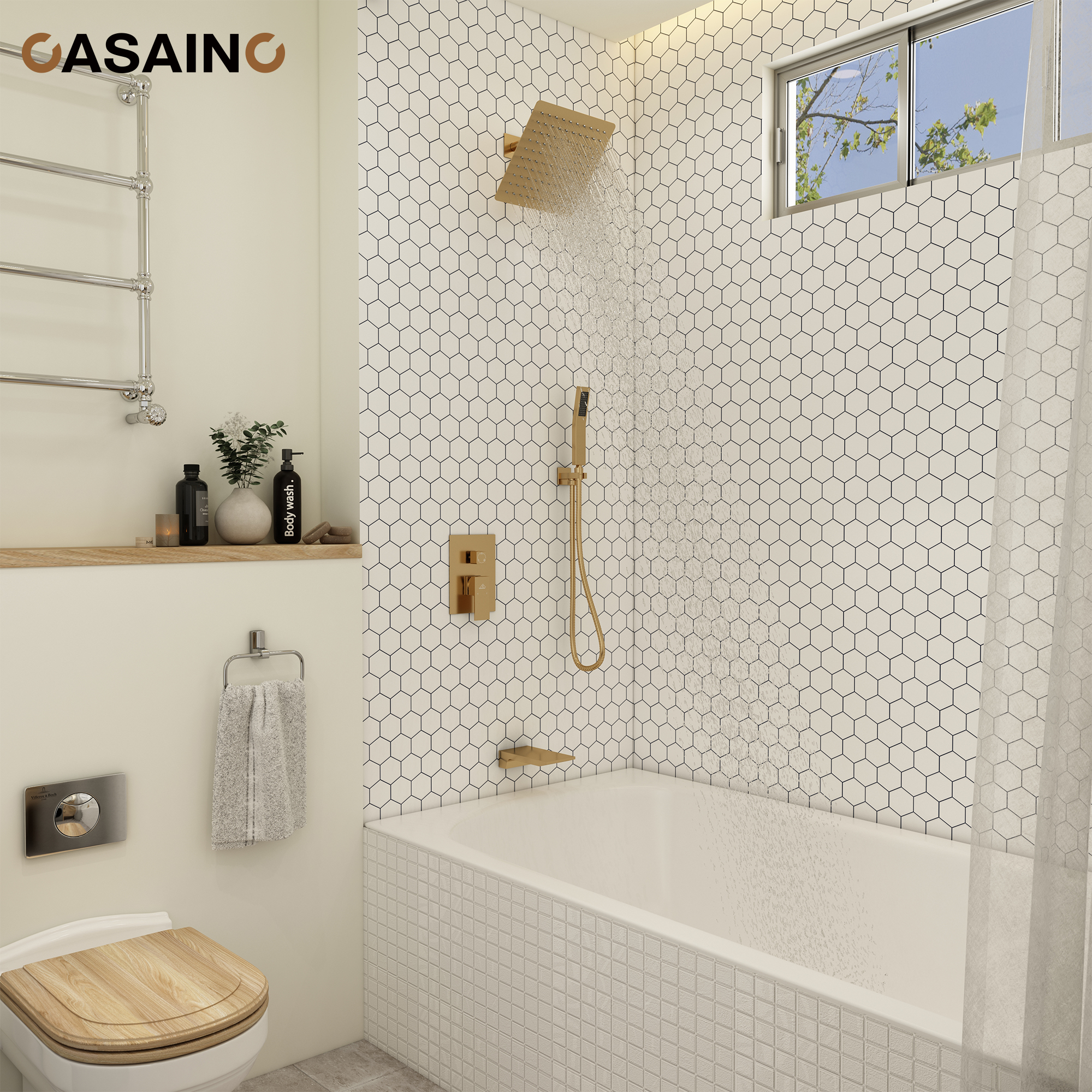 3-Function Thermostatic Shower System Anti-Fingerprint