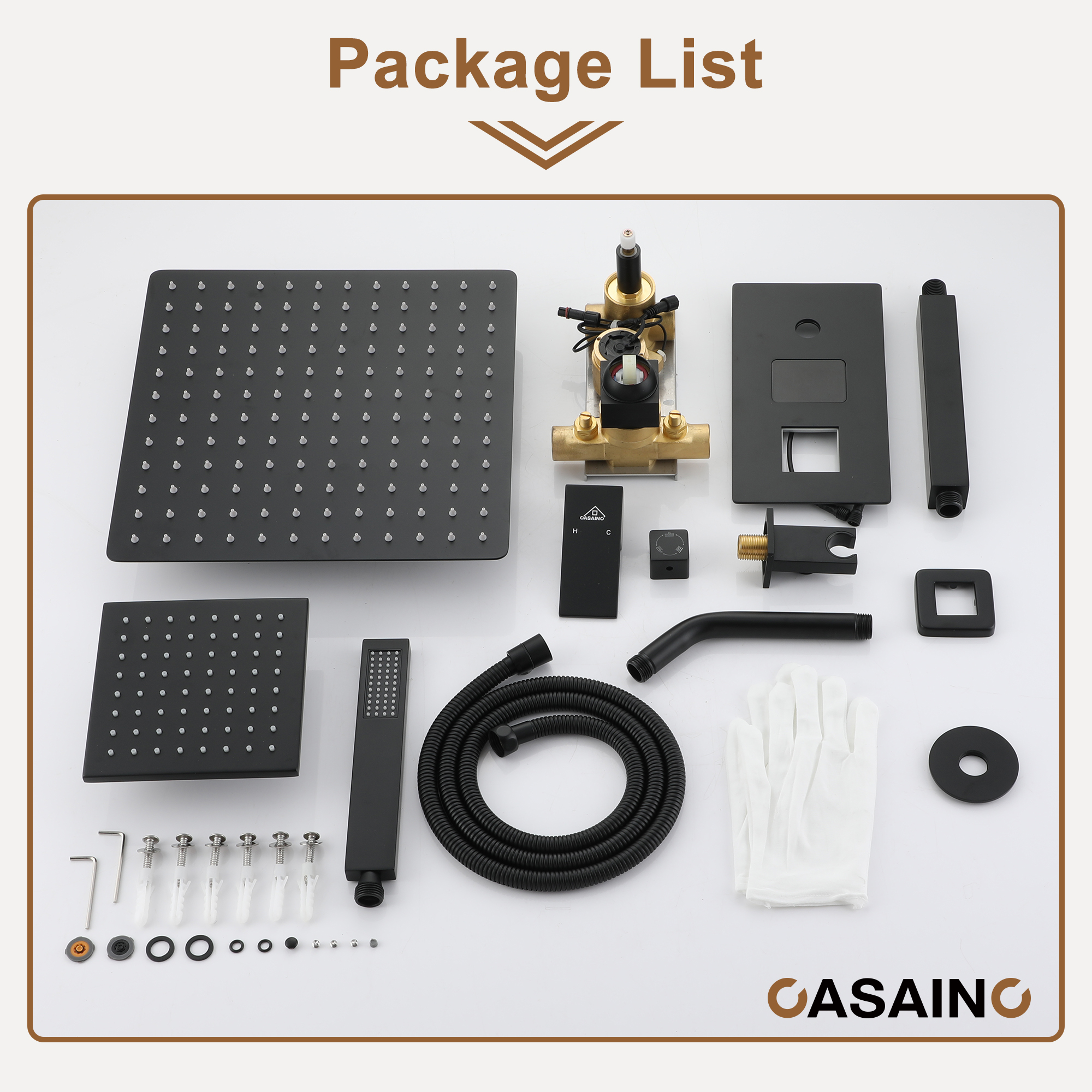 Deluxe Dual Shower Head Shower System With Digital Display Of Temperature