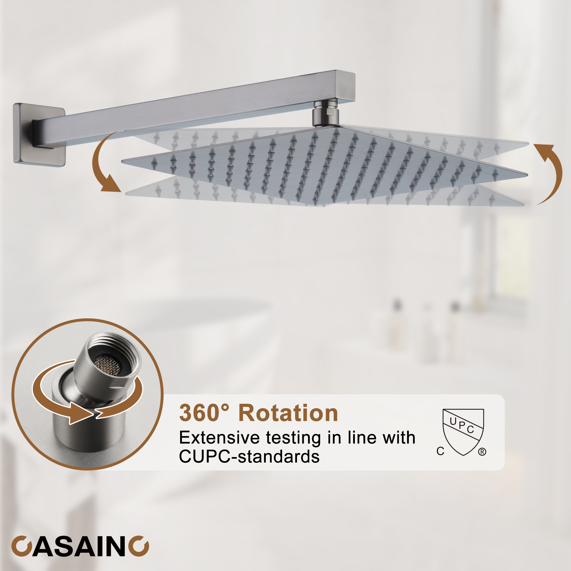 Deluxe 3-Function Shower With Digital Display Of Temperature Shower System With 6 Side Jets