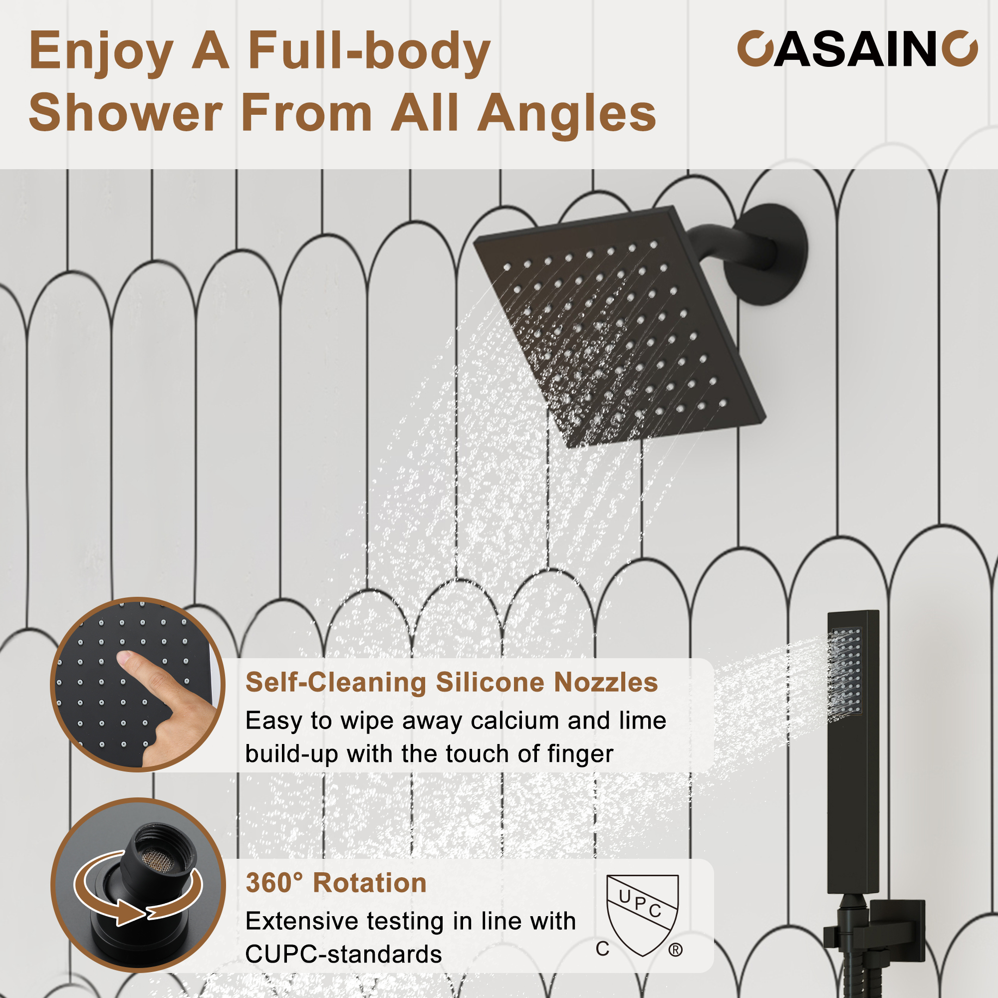 Luxurious Showerhead Shower System With 64 Colors Of Led Lighting And Bluetooth Technology