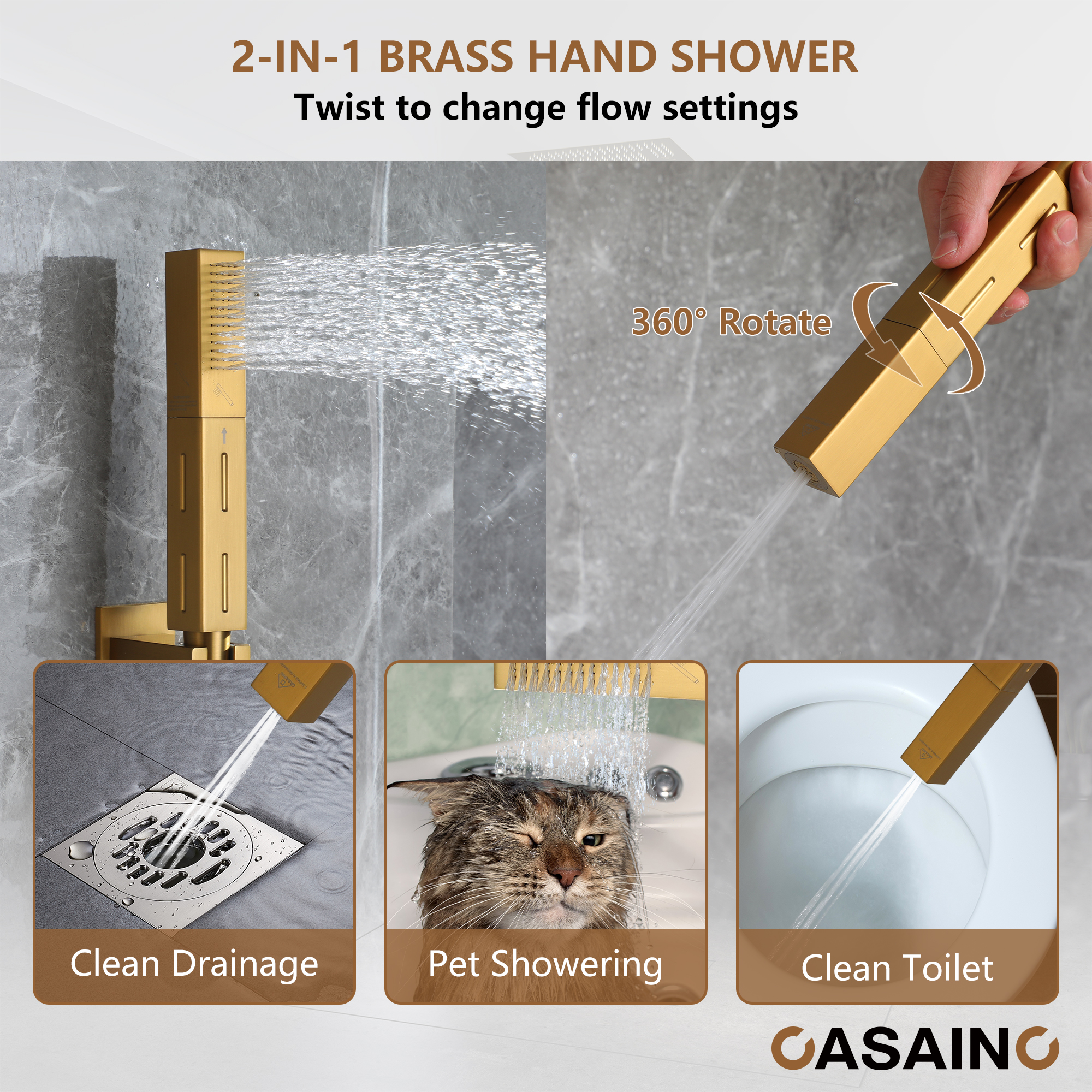 20" Thermostatic Shower System with 64 Color LED Lights & Music Function