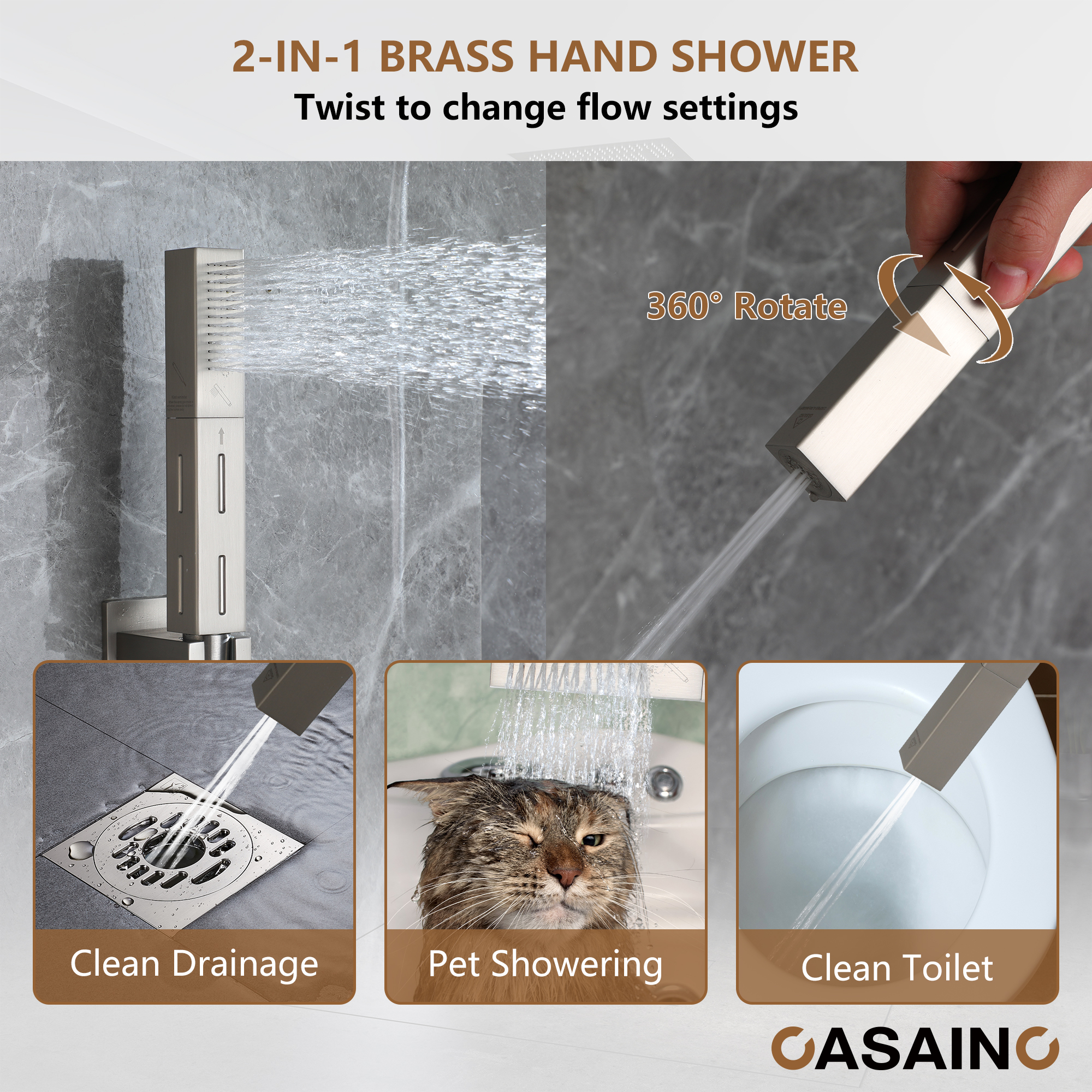 20" Thermostatic Shower System with 64 Color LED Lights & Music Function