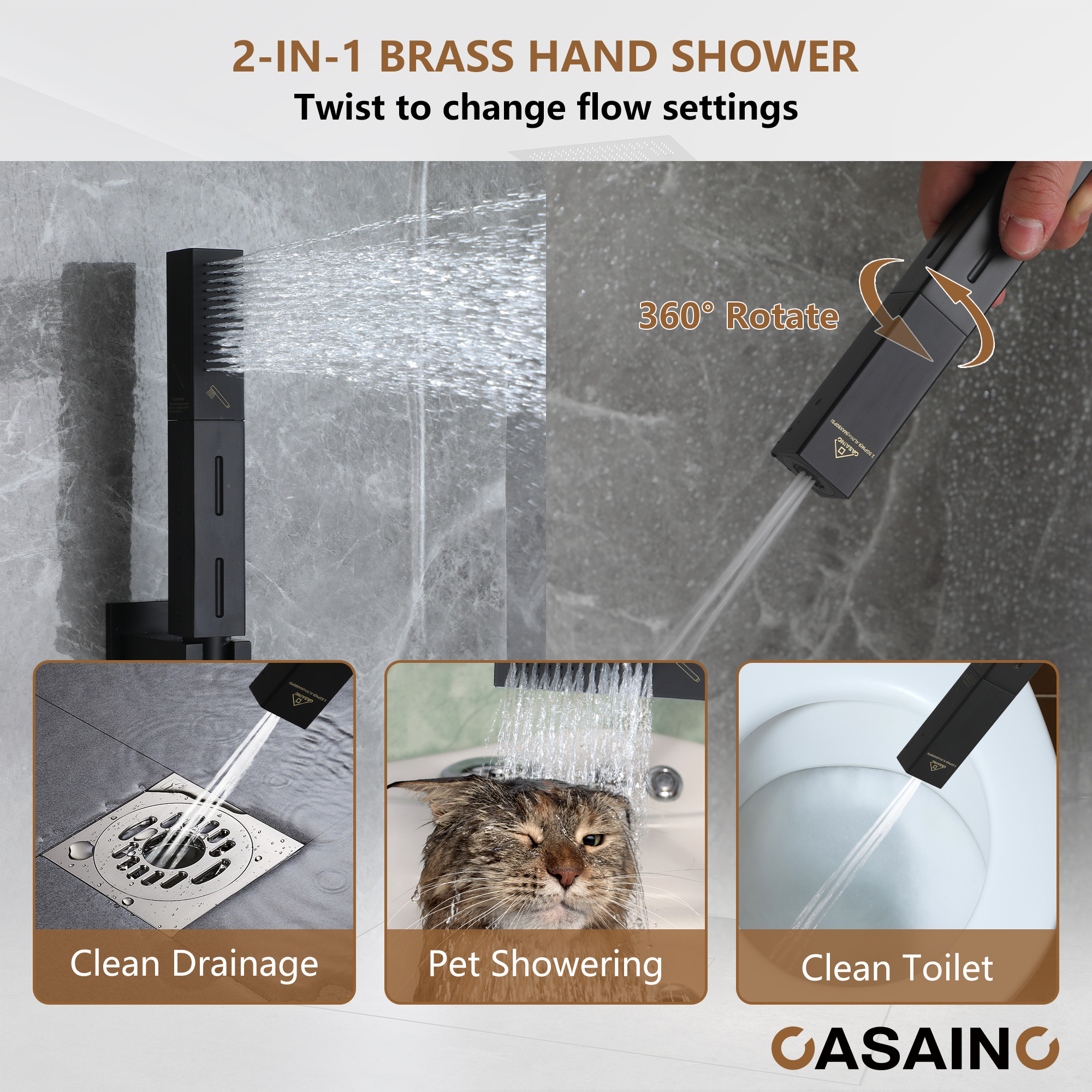 20" Thermostatic Shower System with 64 Color LED Lights & Music Function