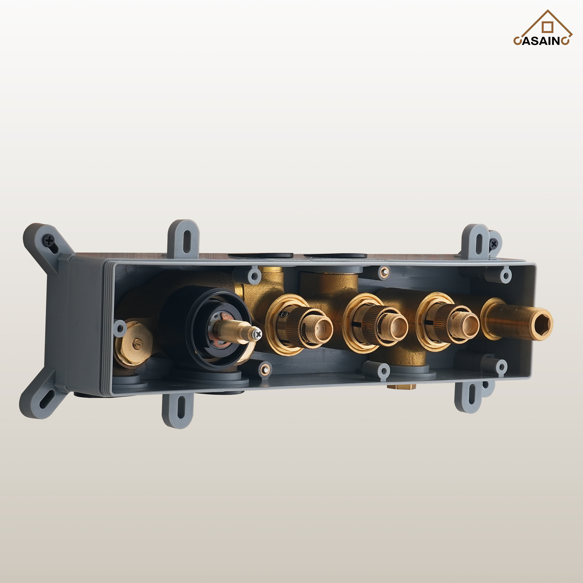 12" Wall-Mounted Thermostatic Shower System with Side Massage Spout