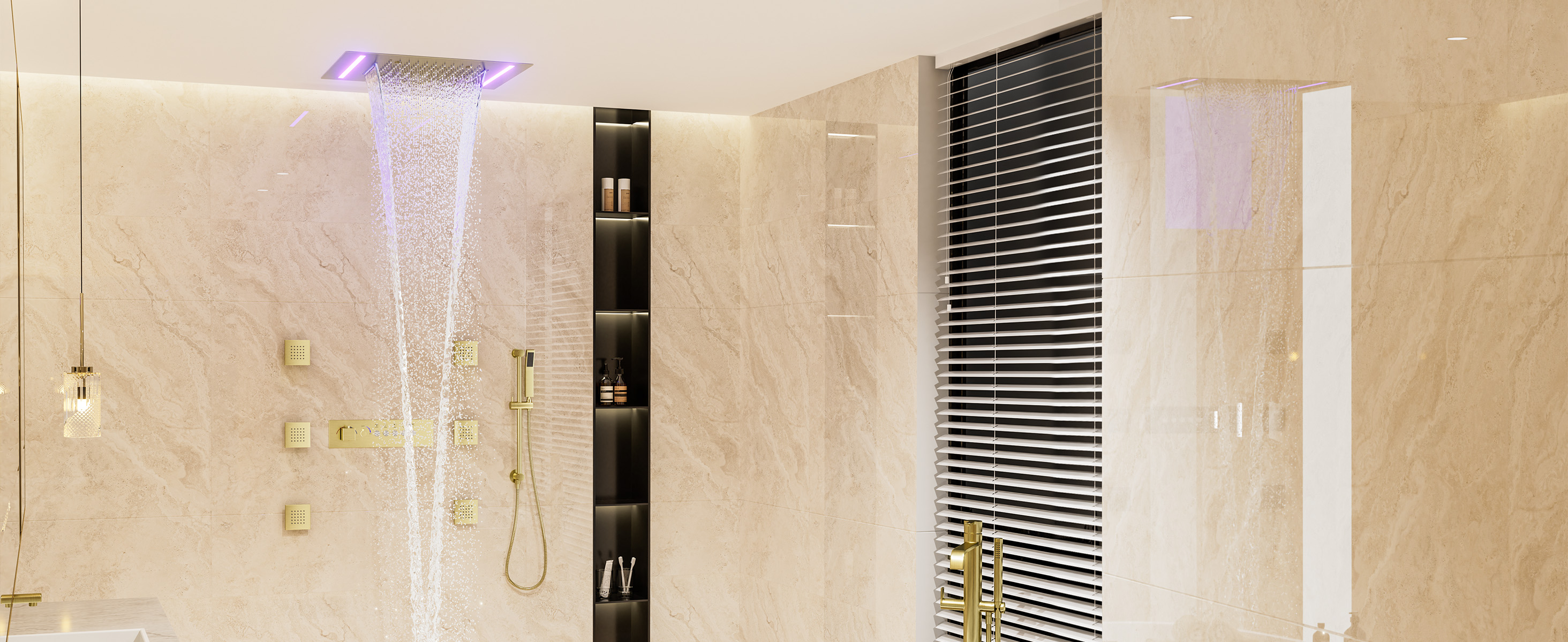 Luxury Shower System with LED Lights