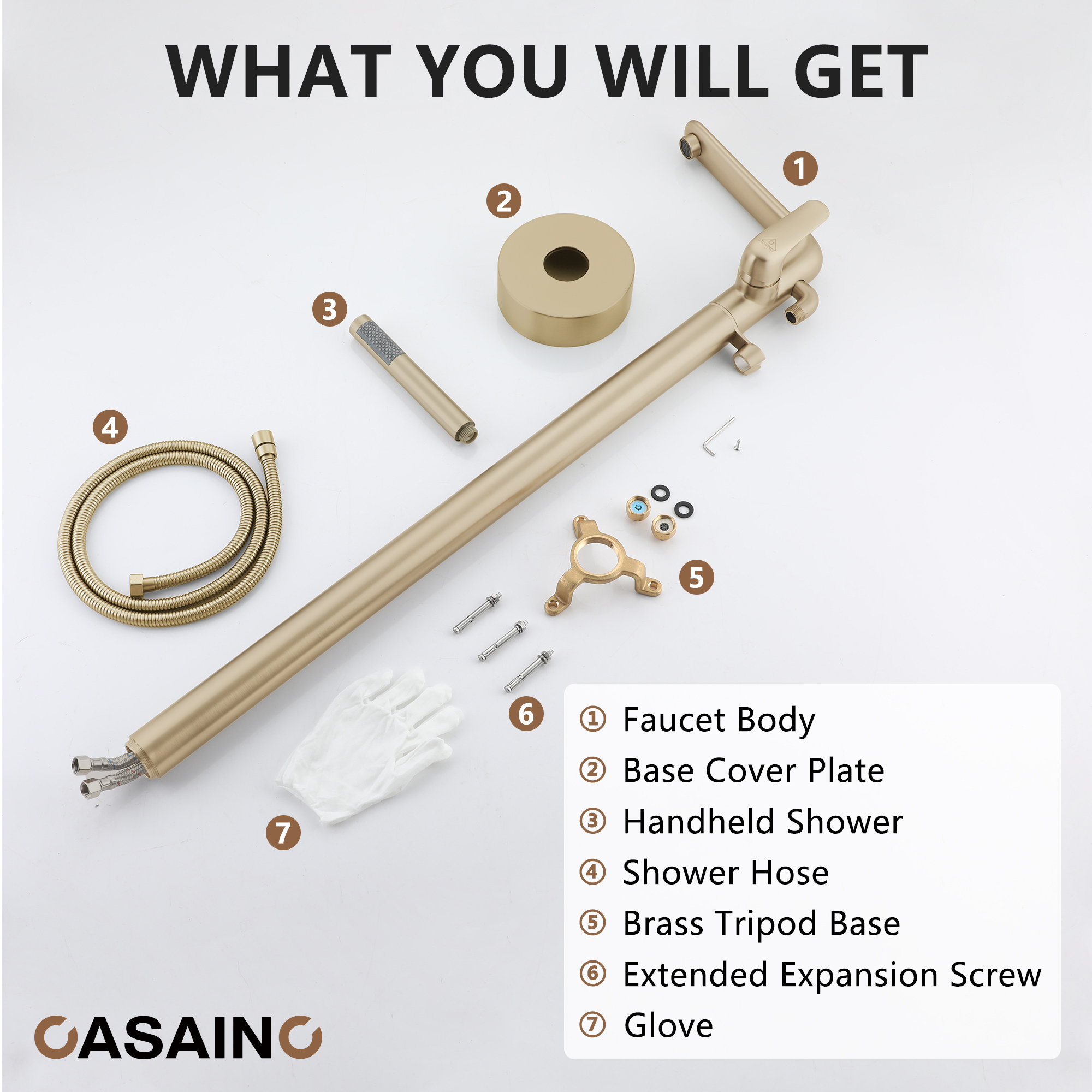 Stand Alone Brass Tub Faucet Waterfall Freestanding Bathtub Filler with Hand Shower