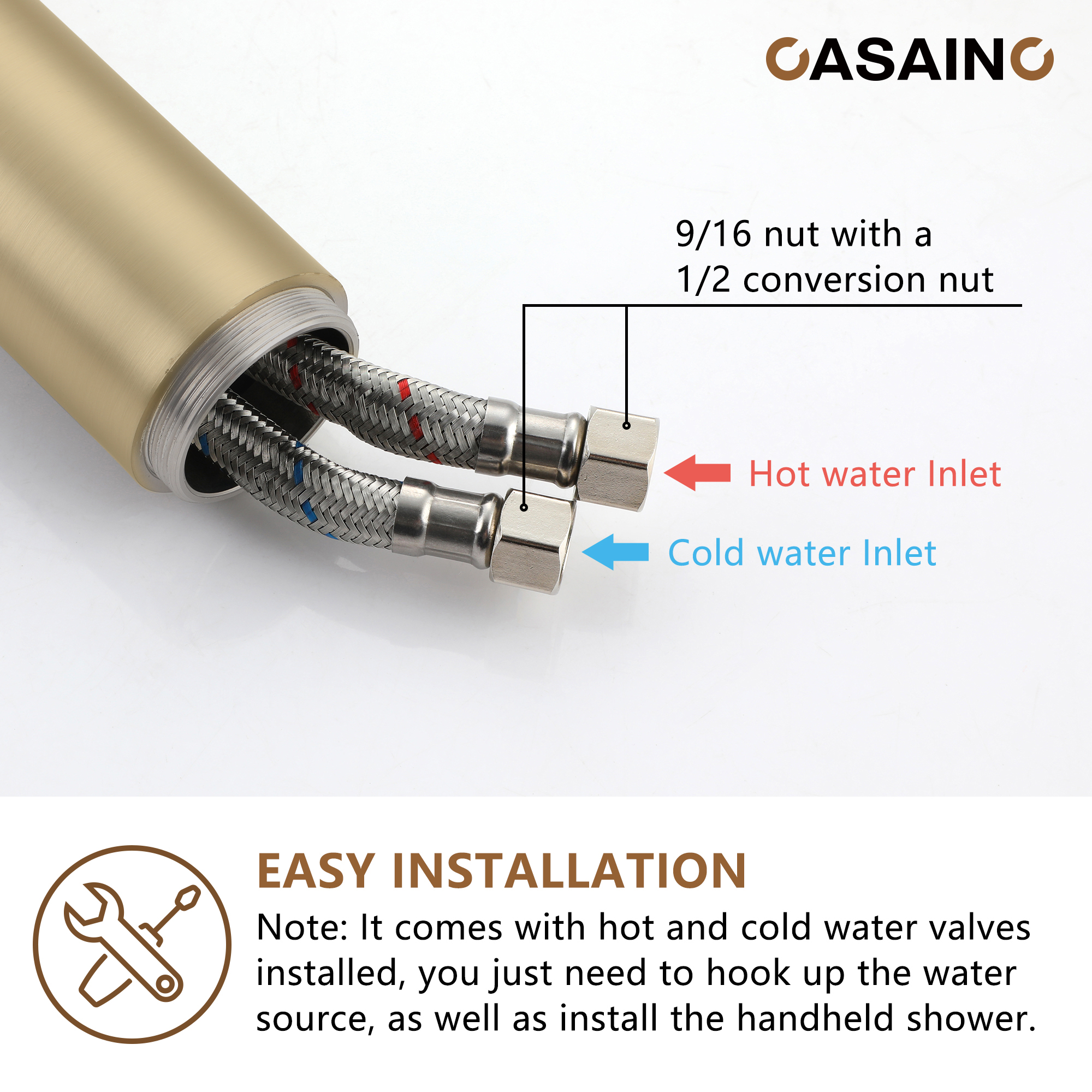 Stand Alone Brass Tub Faucet Waterfall Freestanding Bathtub Filler with Hand Shower