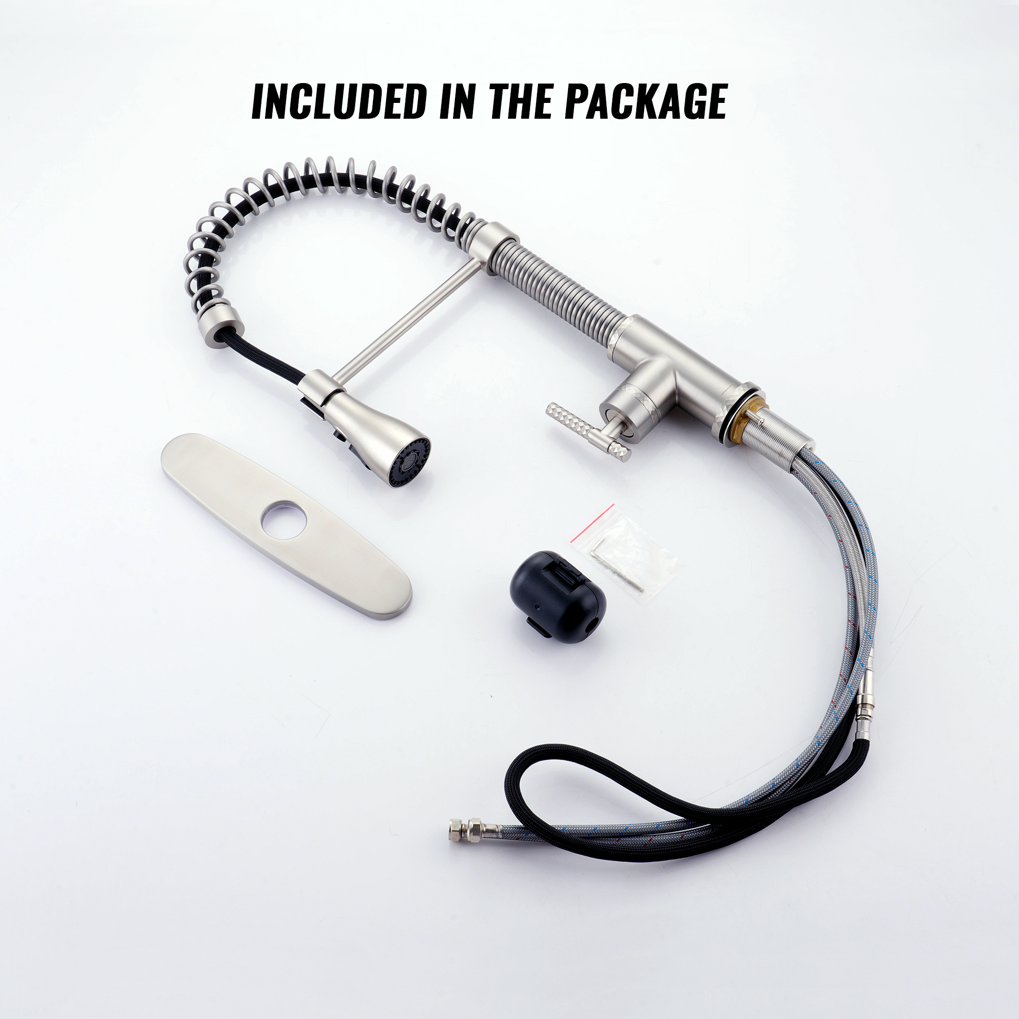  Pull-Down Sprayer Kitchen Faucet with 360° Swivel, Three Functions for Effortless Cooking and Cleaning