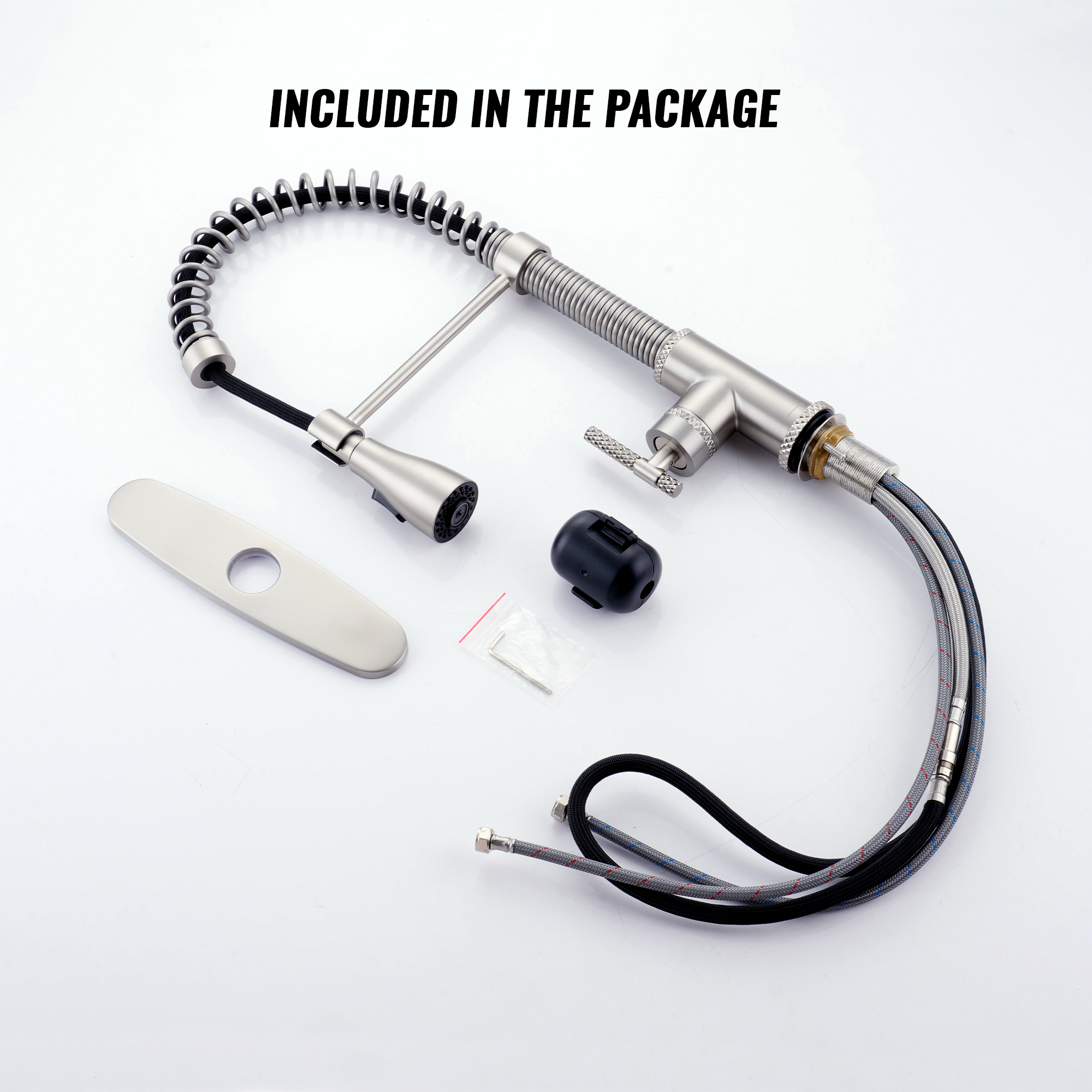 Pull-Down Sprayer Single Handle Kitchen Faucet 360° Swivel, Three Functions for Effortless Cooking and Cleaning