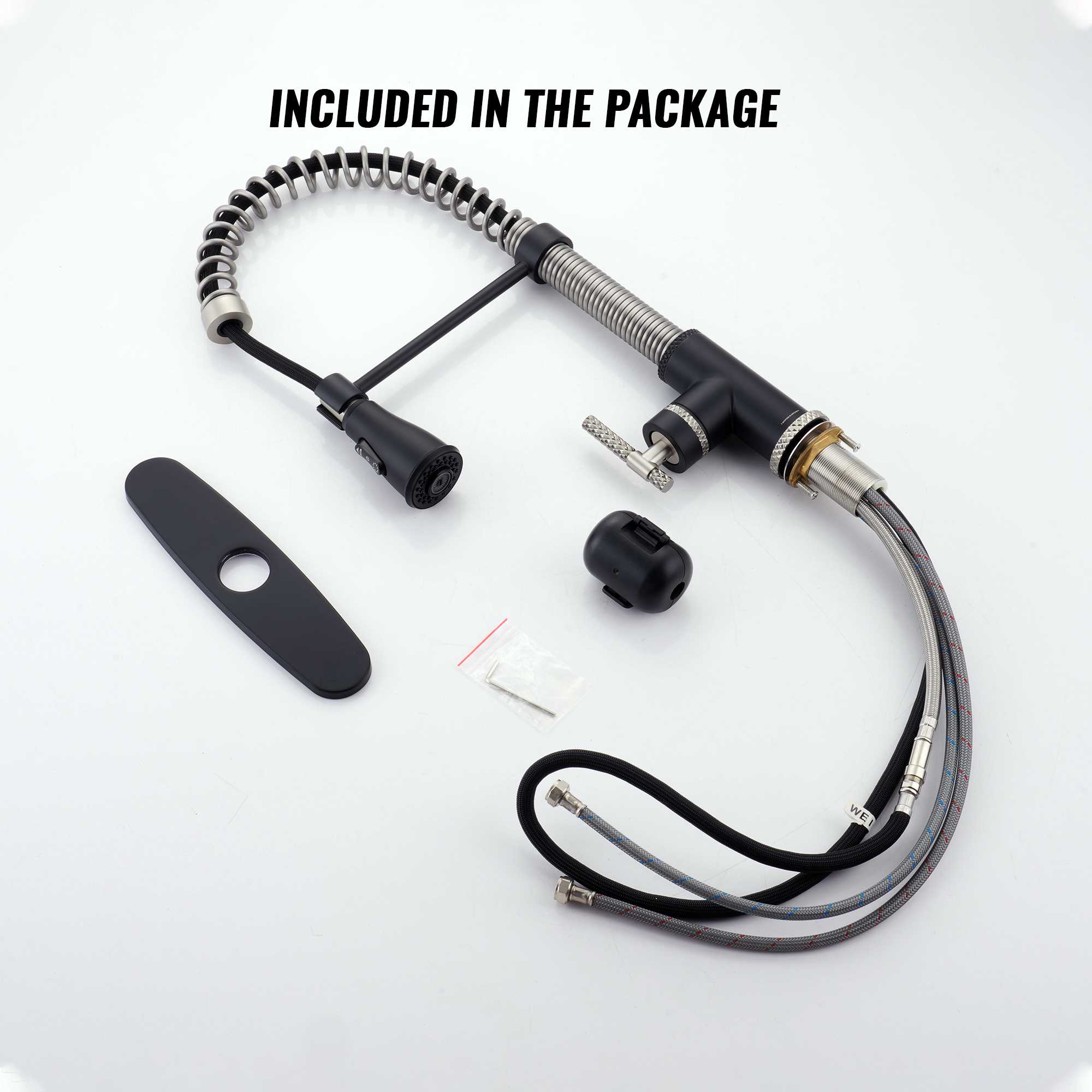 Pull-Down Sprayer Single Handle Kitchen Faucet 360° Swivel, Three Functions for Effortless Cooking and Cleaning