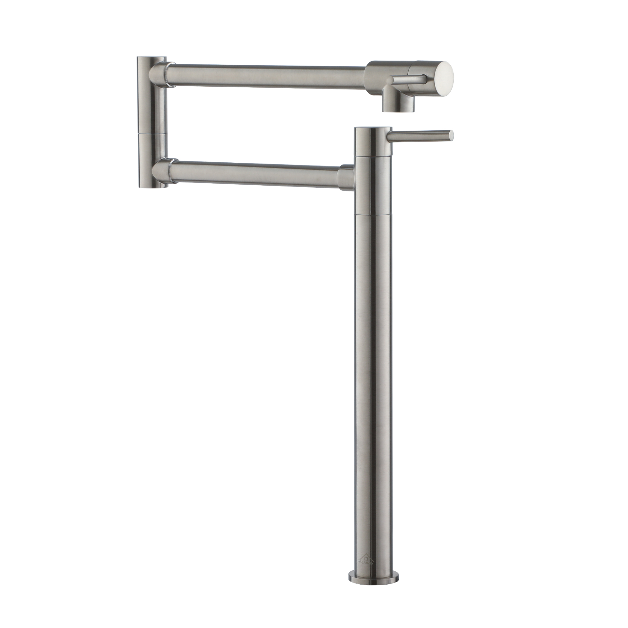 Pot Filler Faucet Deck Mount Stove Faucet Kitchen Dual Handle Folding Faucet with Stretchable Double Joint Swing Arm