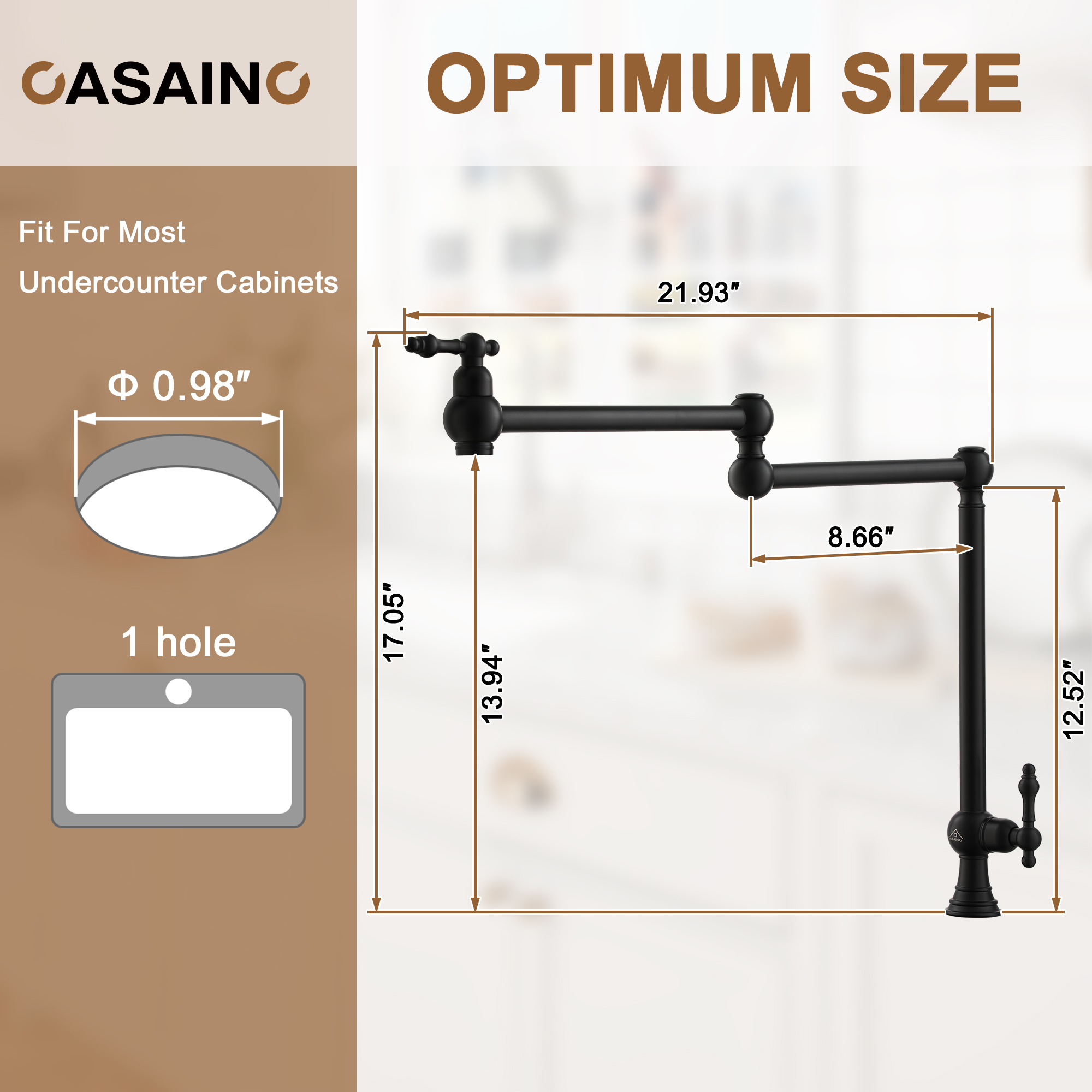 Pot Filler Kitchen Faucet Deck Mount Stove Faucet Dual Handle Folding Faucet with Stretchable Double Joint Swing Arm