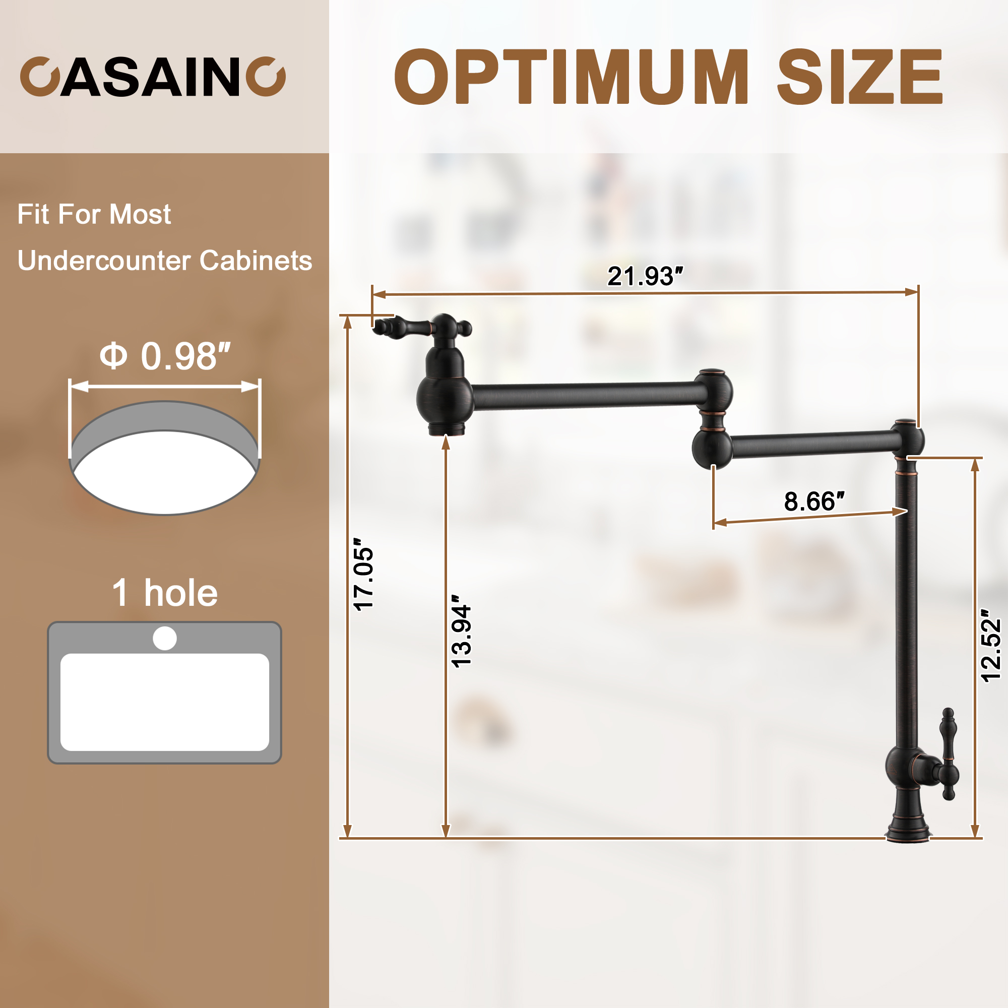 Pot Filler Kitchen Faucet Deck Mount Stove Faucet Dual Handle Folding Faucet with Stretchable Double Joint Swing Arm