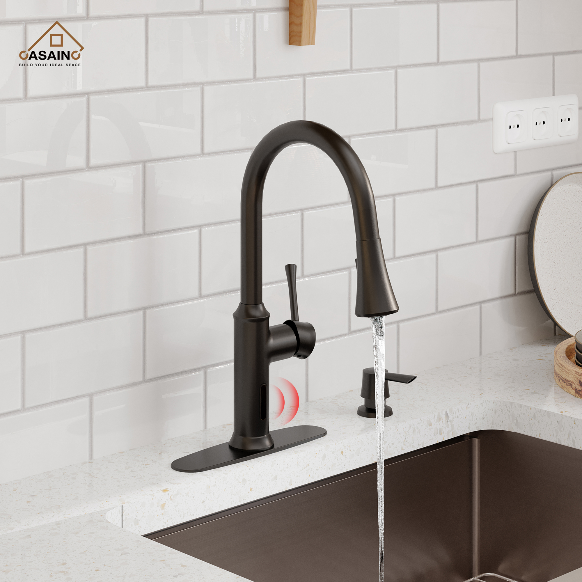 Smart Voice-Controlled Kitchen Faucet with Pull Down Sprayer and Touchless Technology