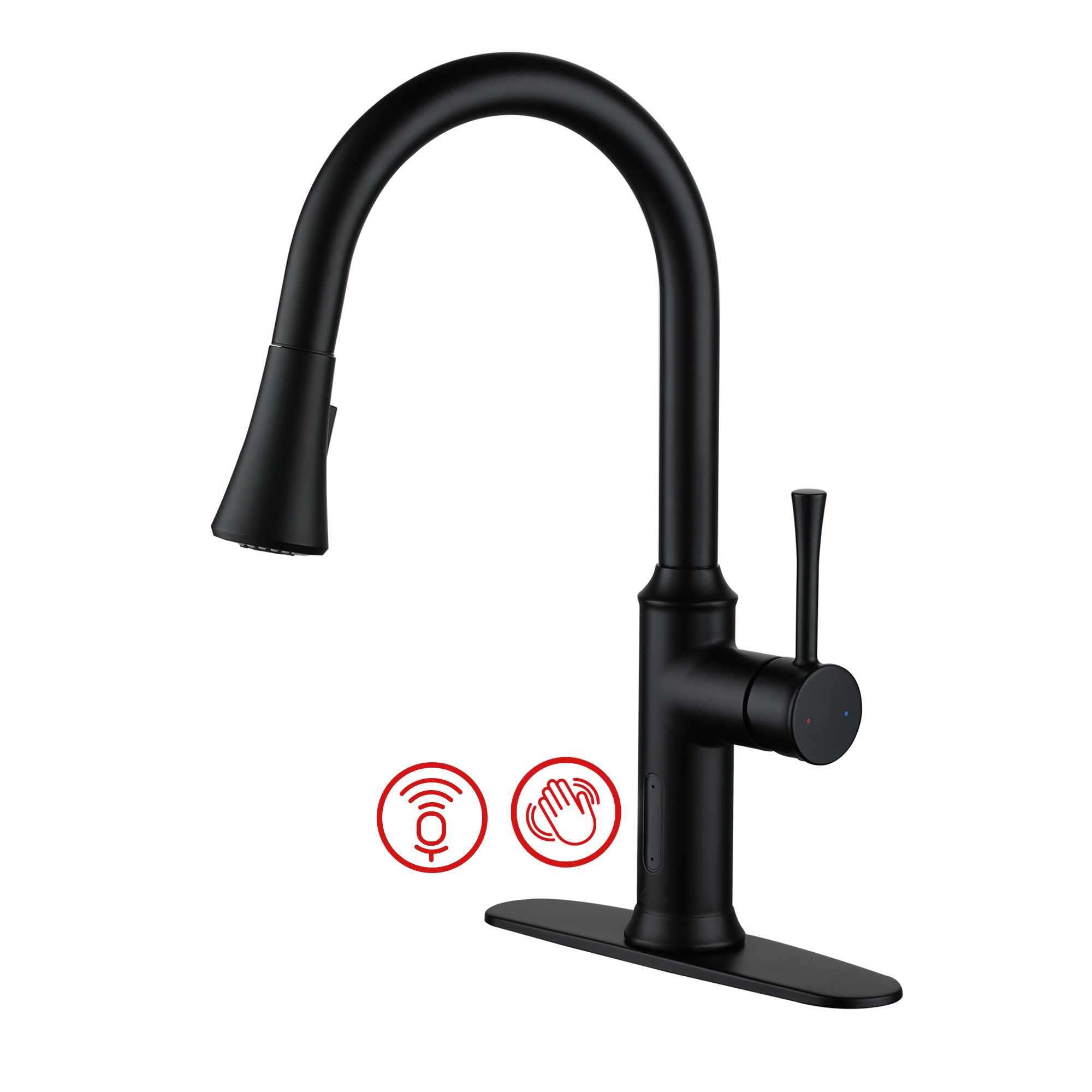 New in Box BLACK Pull hot Down Touchless Kitchen Faucet