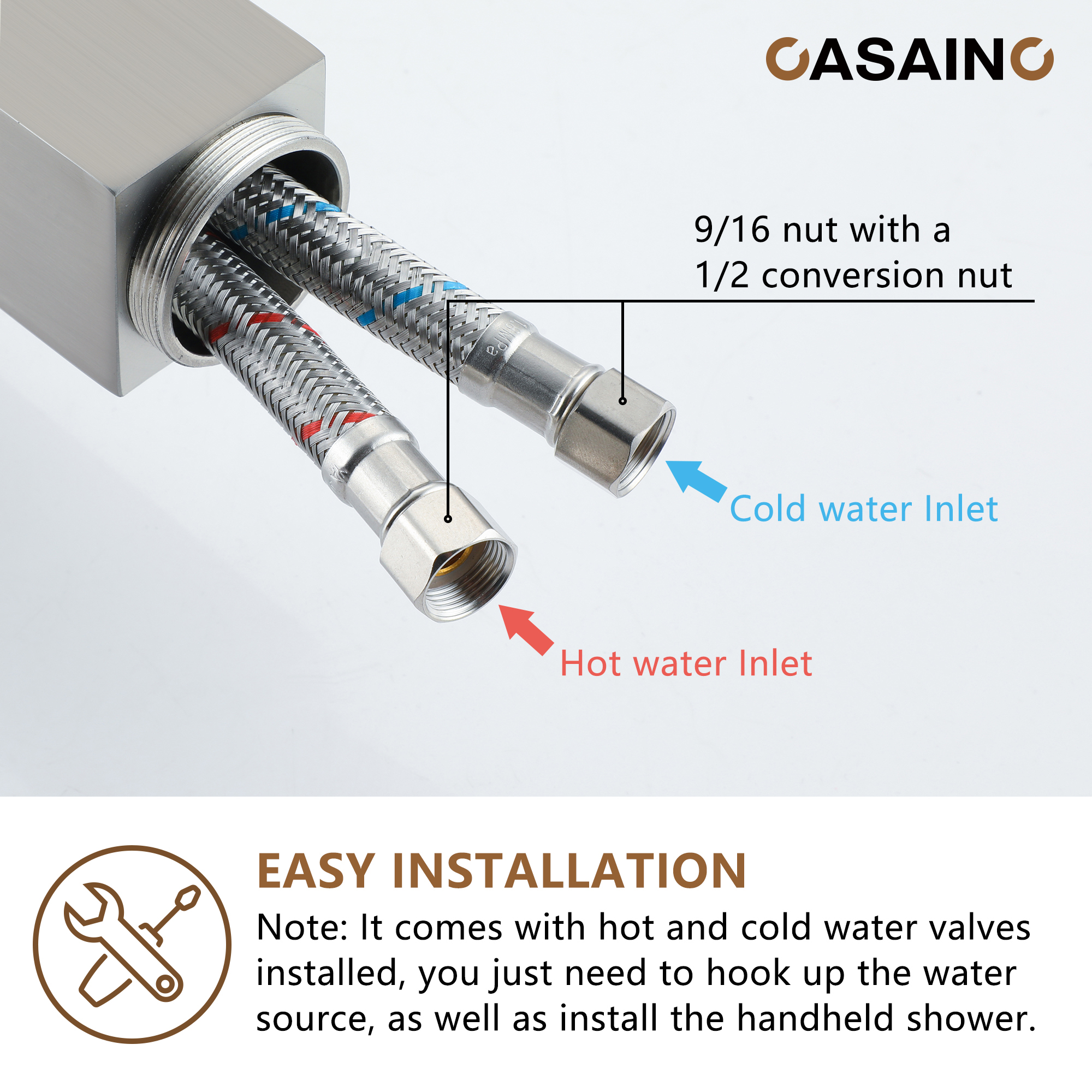 Free Standing Tub Filler Brass Bathtub Faucet with Hand Held Shower