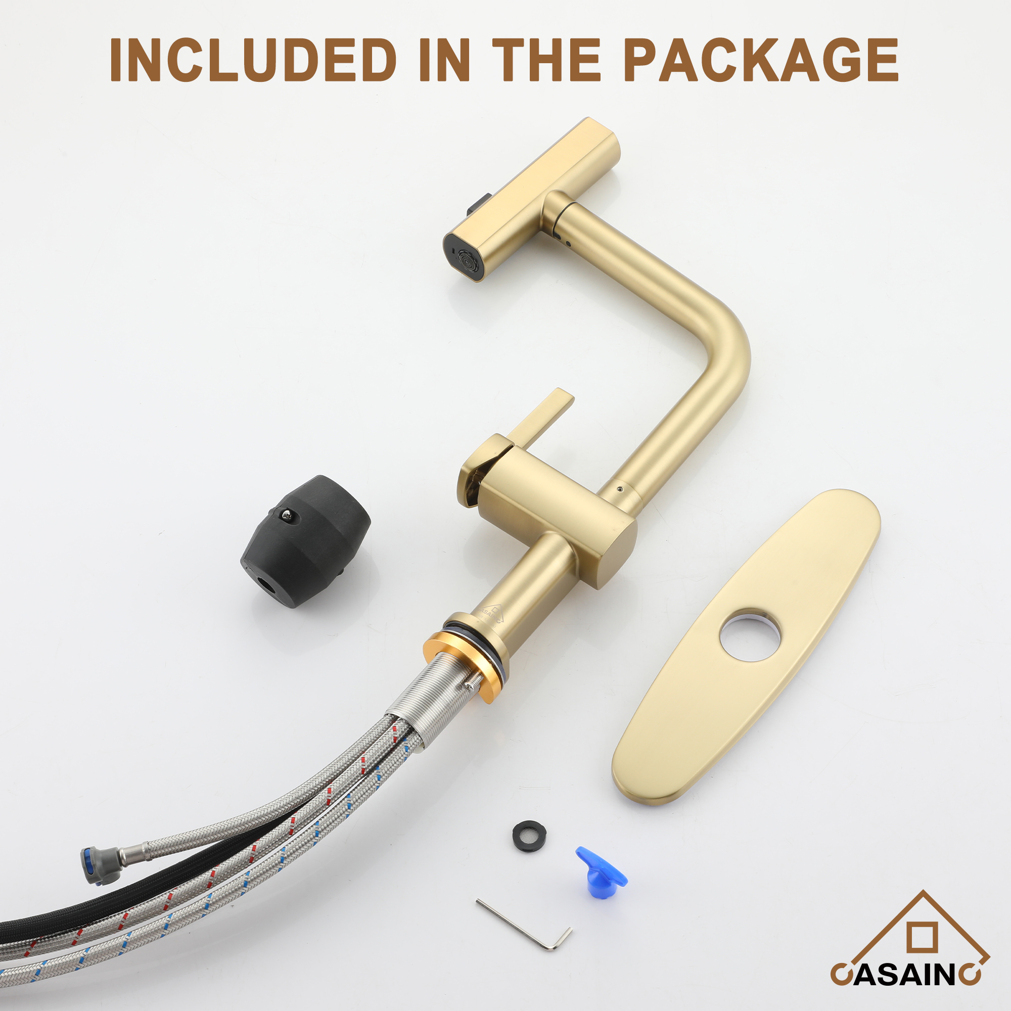 Single Handle Pull-Out Kitchen Faucet with 3 Functions Spray