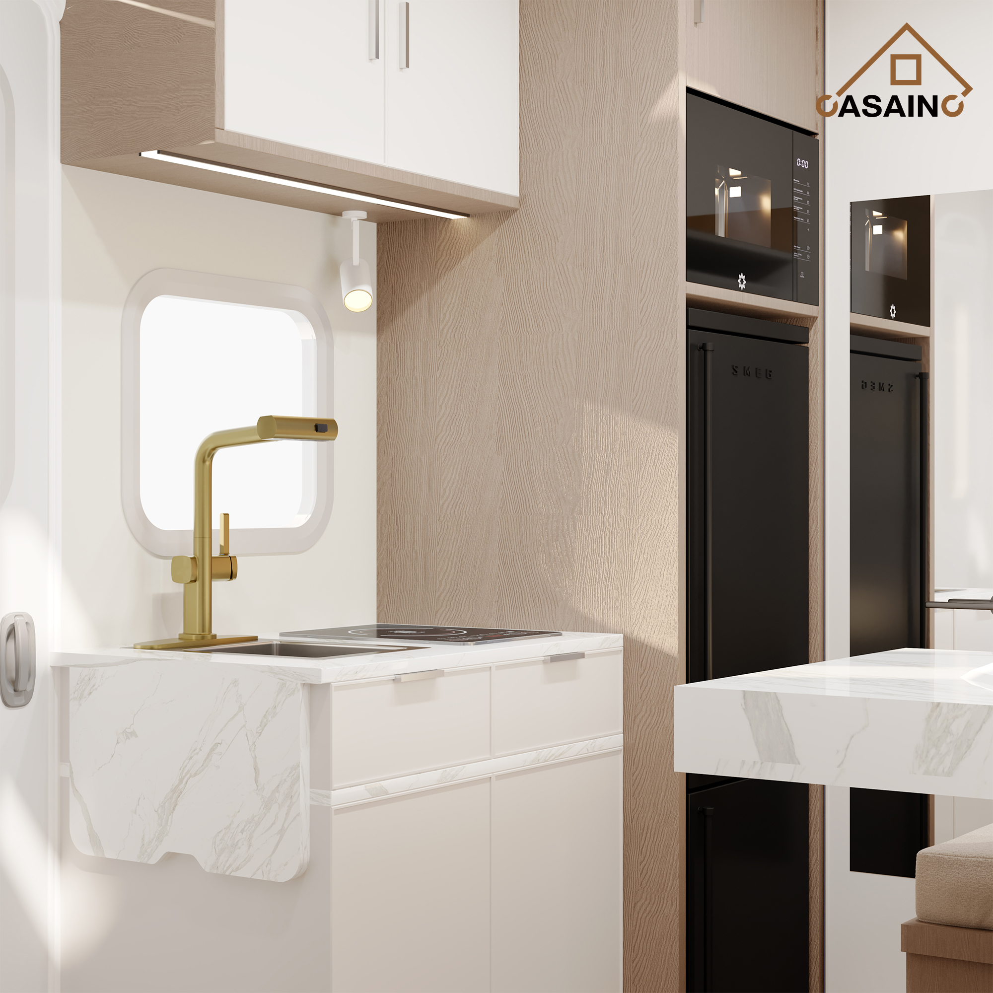 Single Handle Pull-Out Kitchen Faucet with 3 Functions Spray