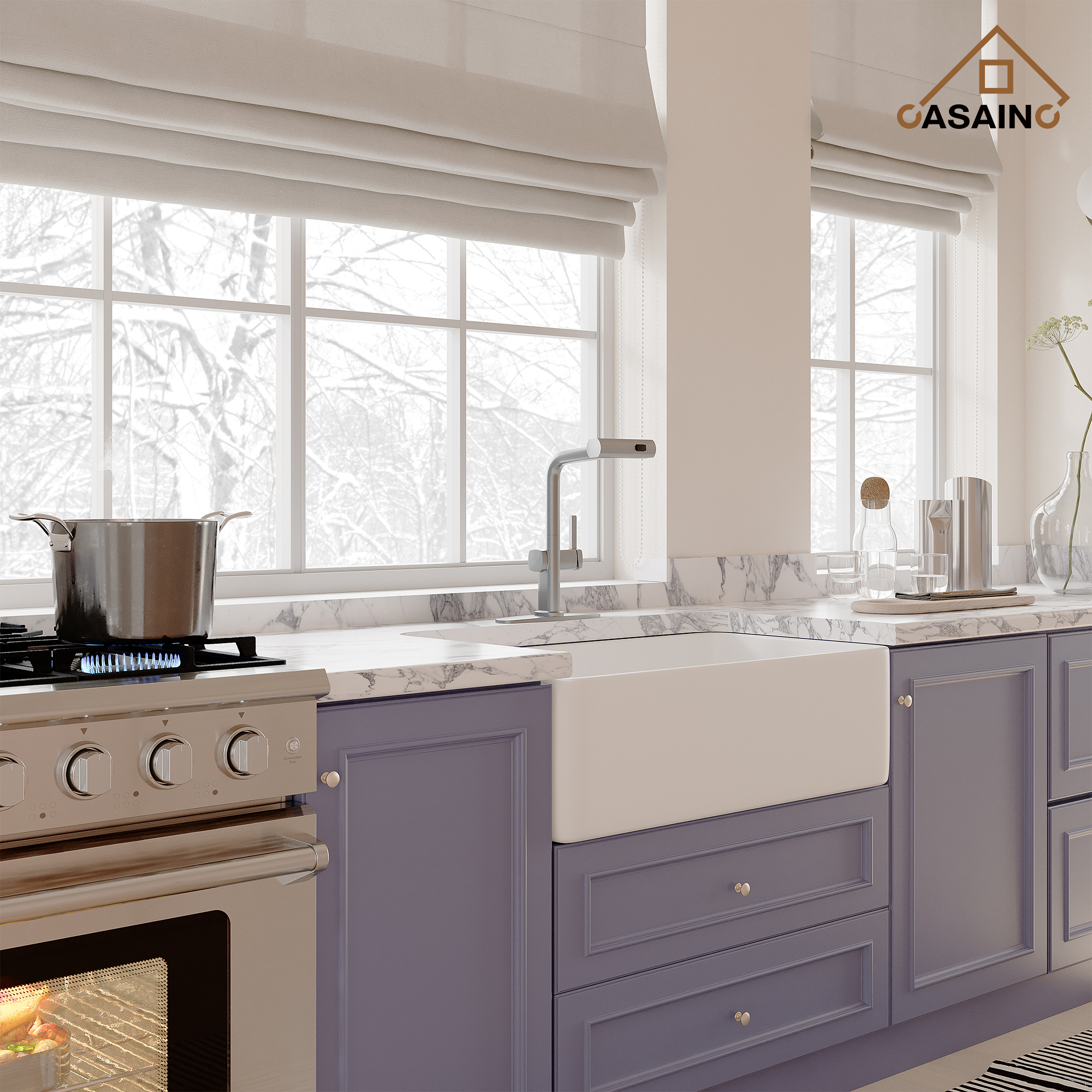 Single Handle Pull-Out Kitchen Faucet with 3 Functions Spray