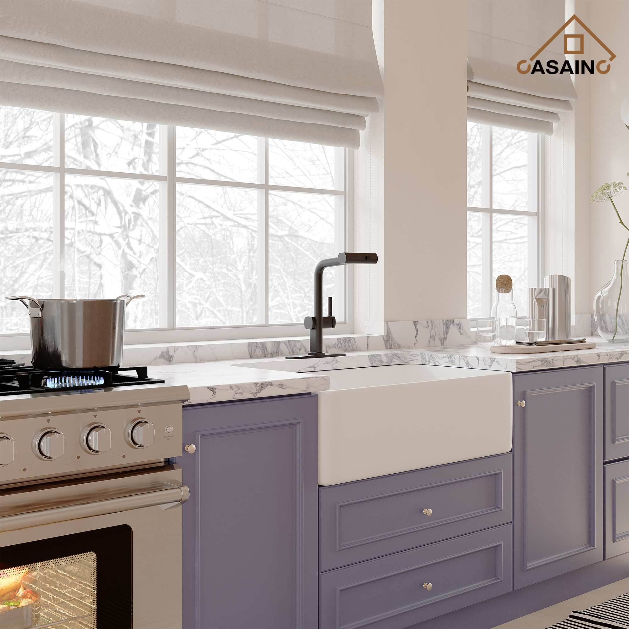 Single Handle Pull-Out Kitchen Faucet with 3 Functions Spray