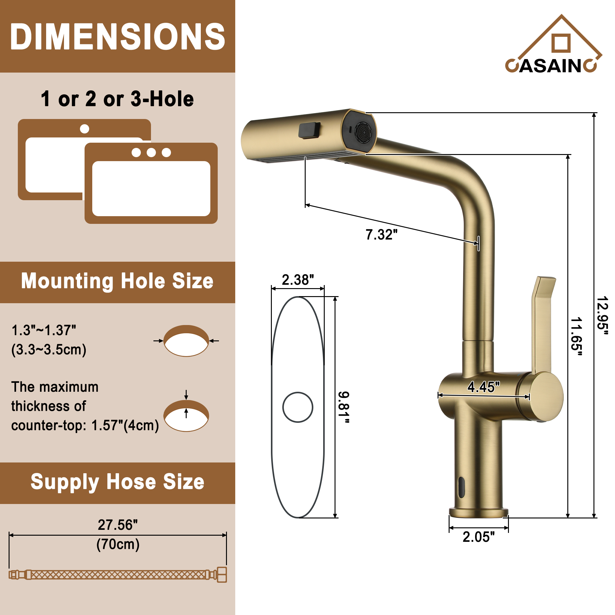 Touchless Single Handle Kitchen Faucet with 3 Functions Spray