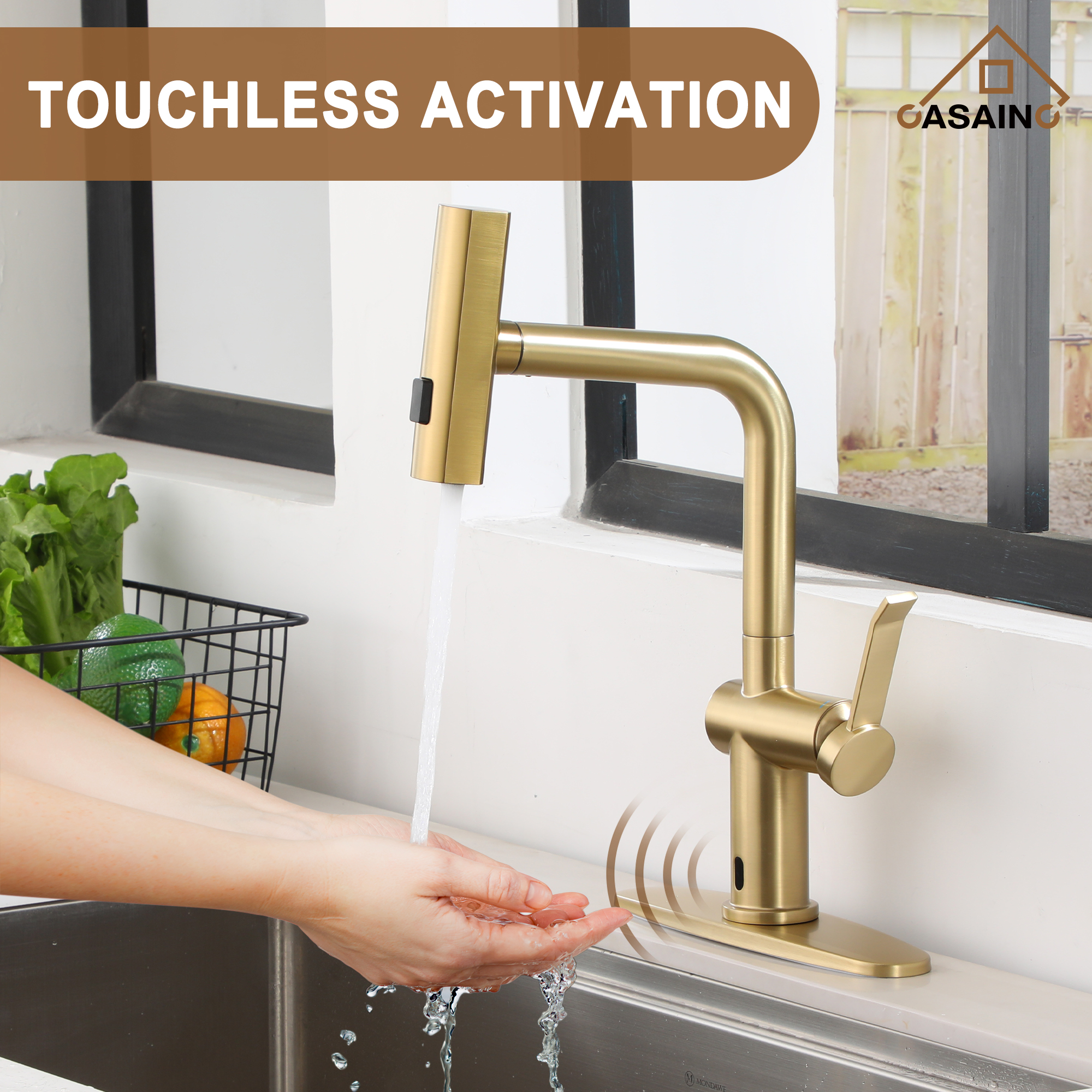 Touchless Single Handle Kitchen Faucet with 3 Functions Spray