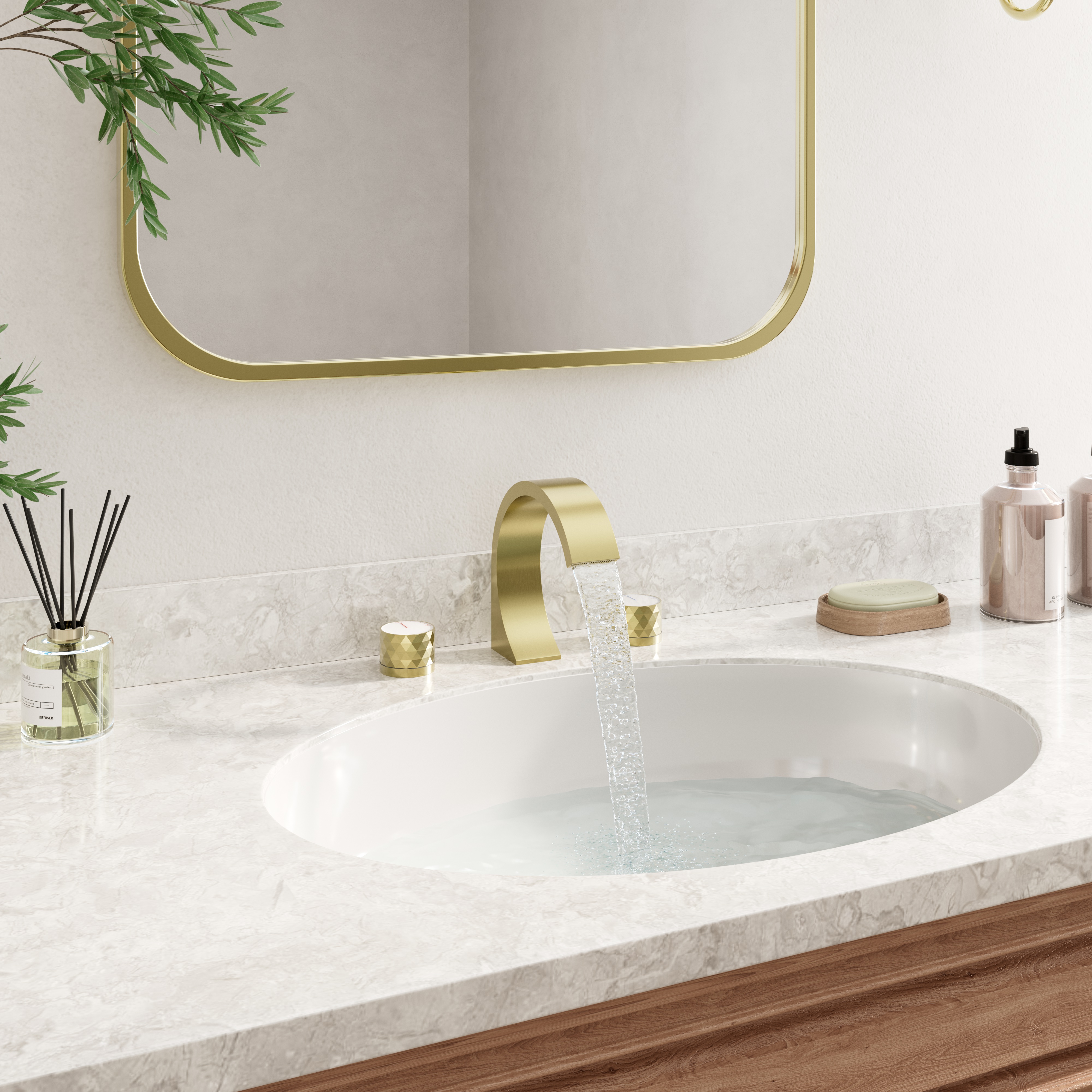 Modern Design 2-Handle Centerset Bathroom Faucet with Pop-up Drain