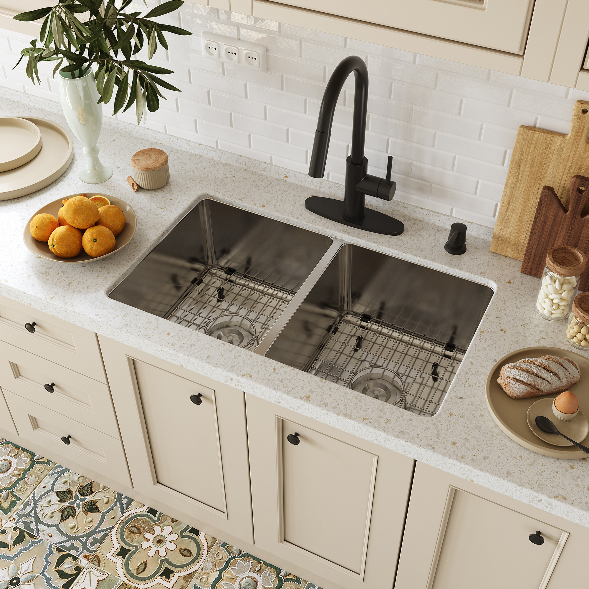 SUS304 Stainless Steel Single Bowl Home Kitchen Sink with a Small