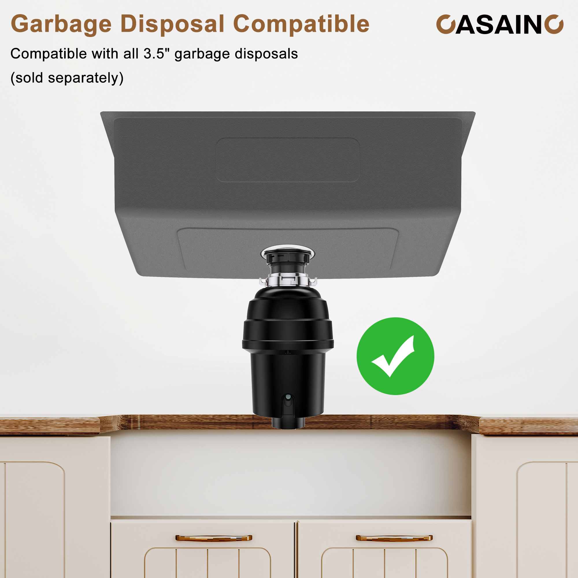 CASAINC 31 inch SUS304 Stainless Steel Undermount Workstation Kitchen Sink 18 gauge